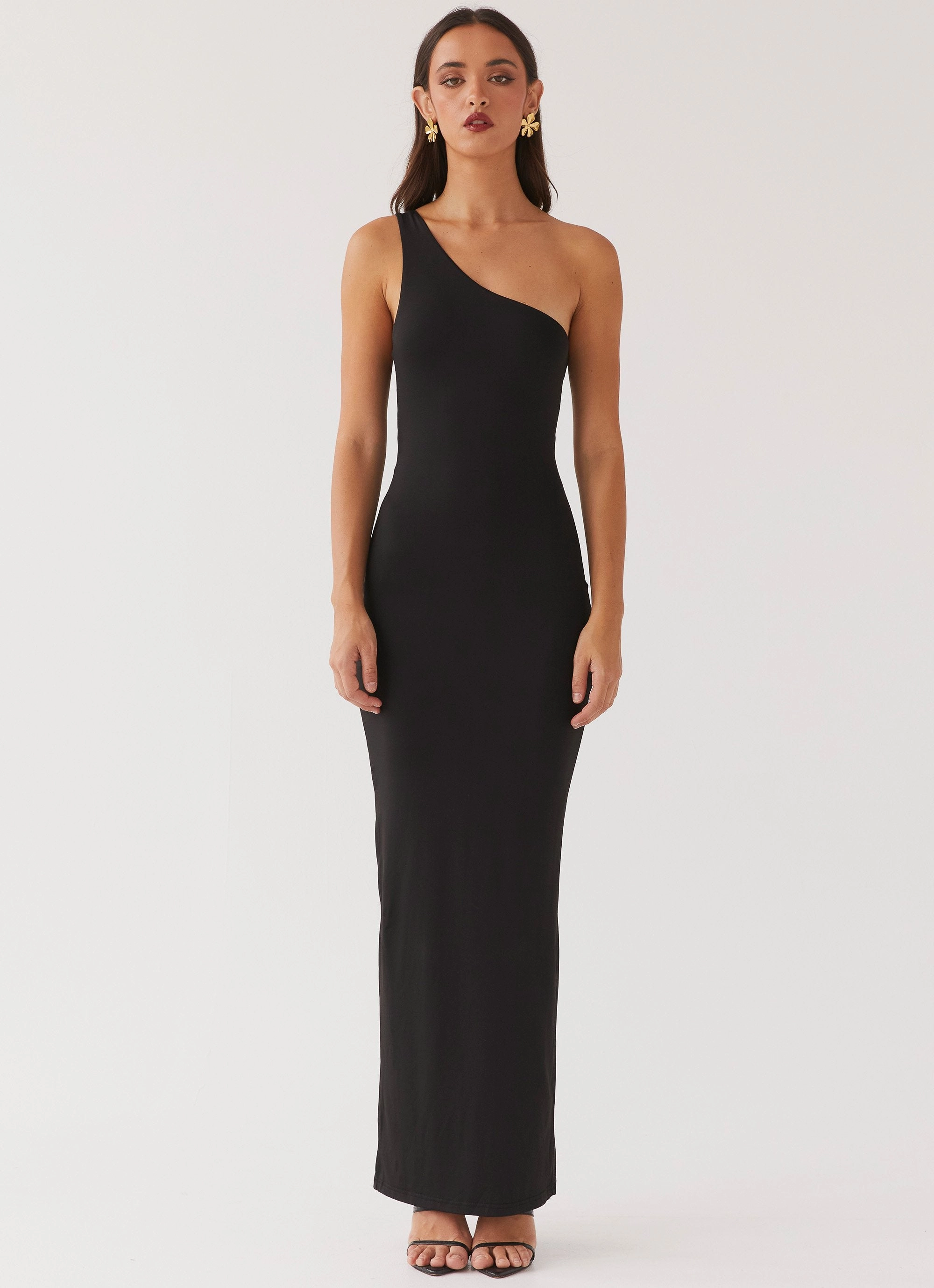 Smooth Lines Iris Backless Maxi Dress - Black