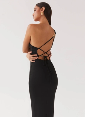 Refined fit Iris Backless Maxi Dress - Black