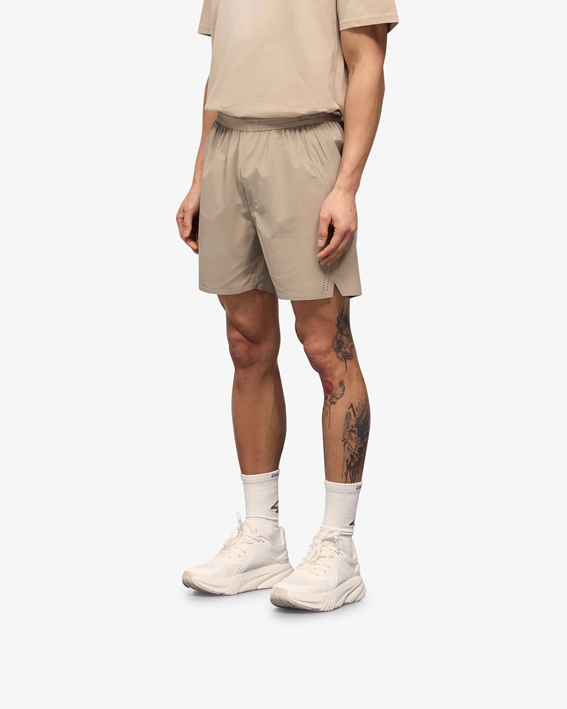 247 Training Shorts - Pebble Casual Fit Design Compression Lining