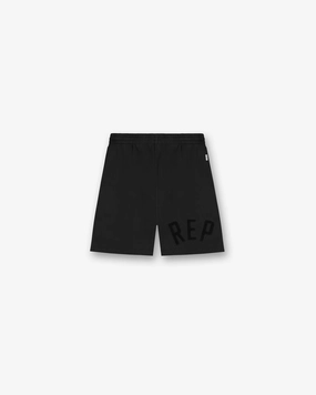 Breathable fabric construction Rep Applique Shorts - Off Black