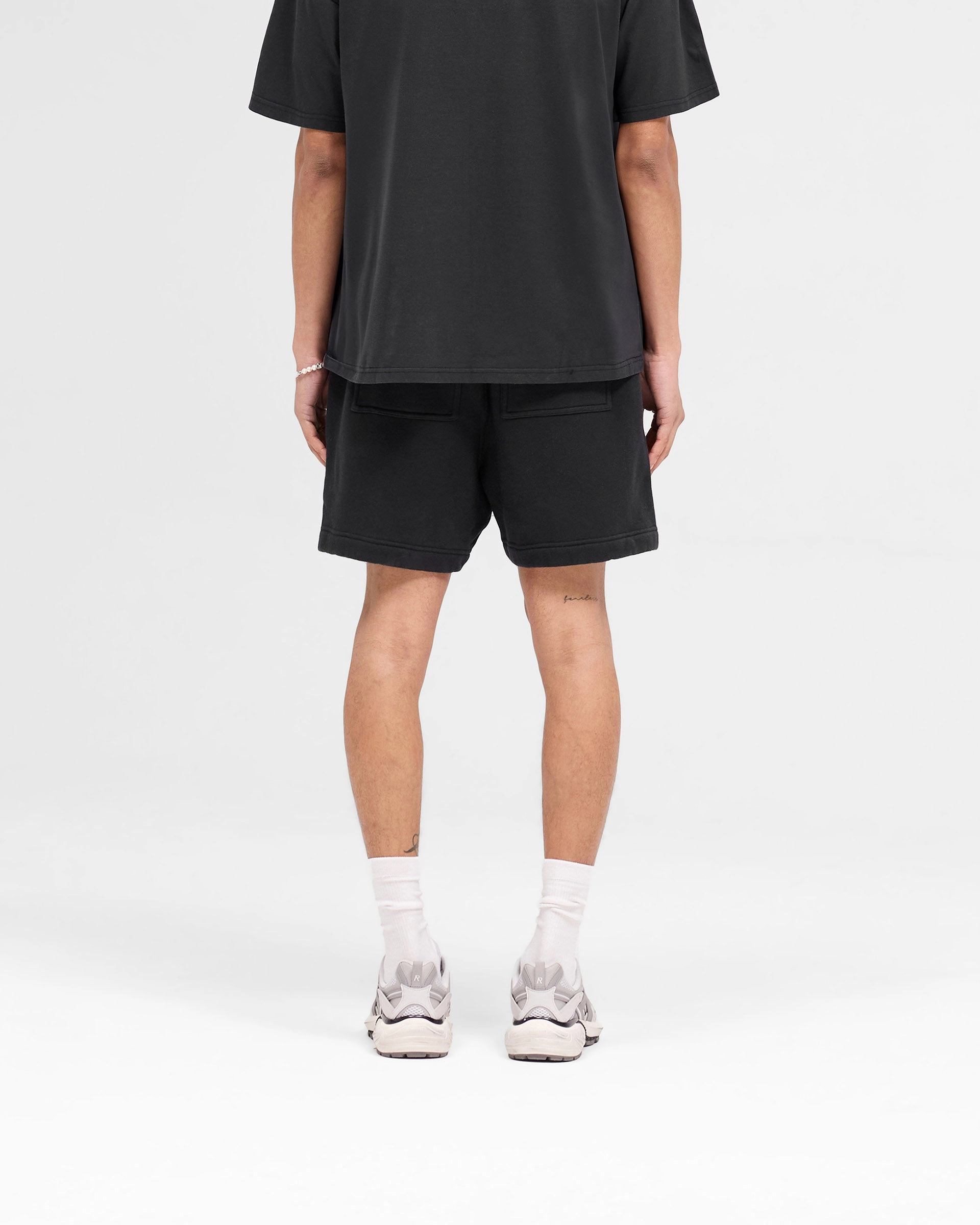 Rep Applique Shorts - Off Black Seamless Design