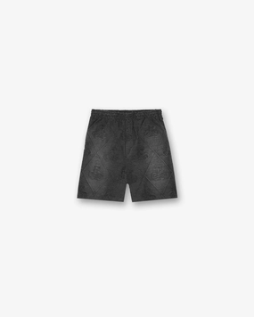 Comfort waistband beachy vibe Towelling Short - Jet Black