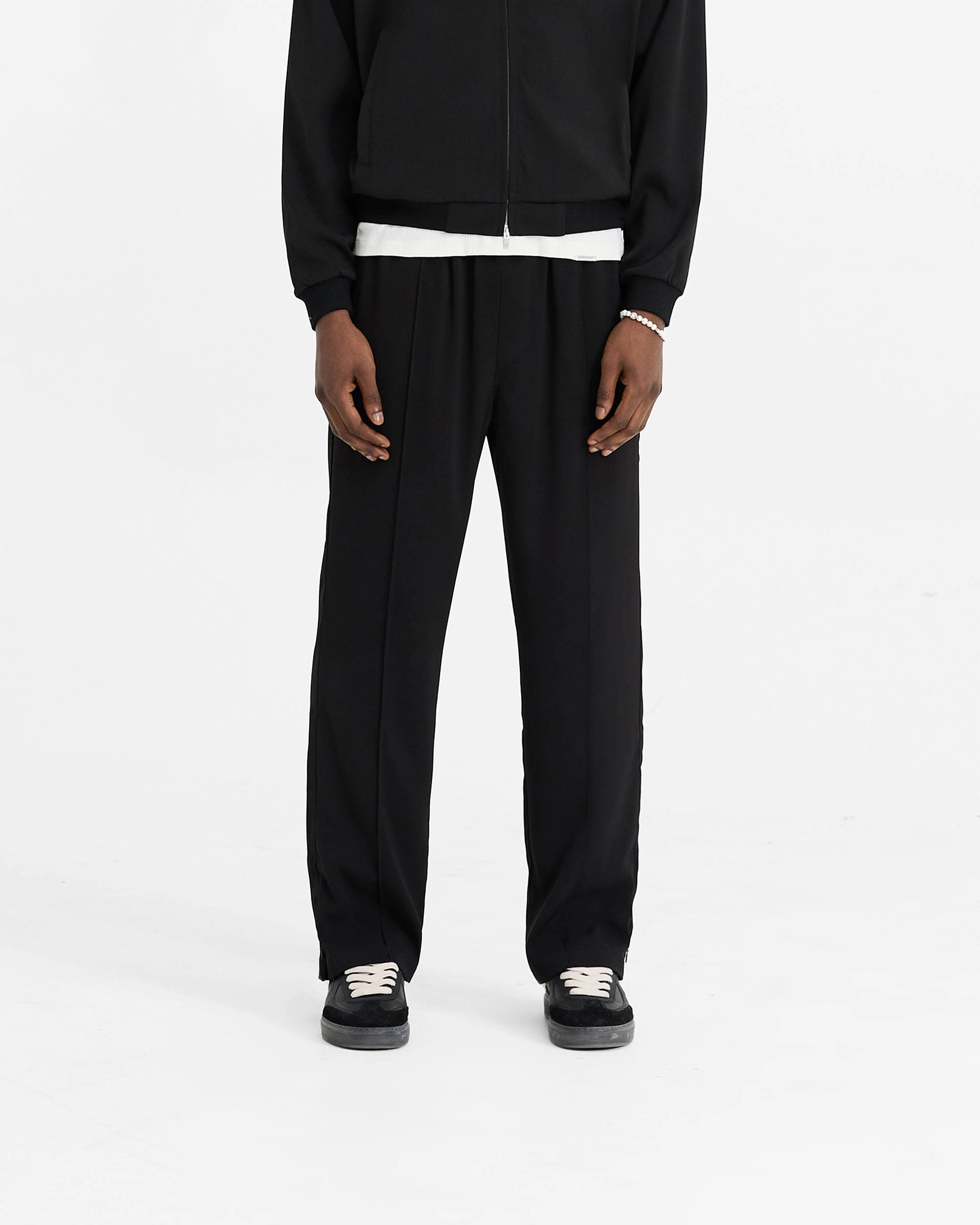 Casual Wearable Loose cut Initial Track Pant - Black