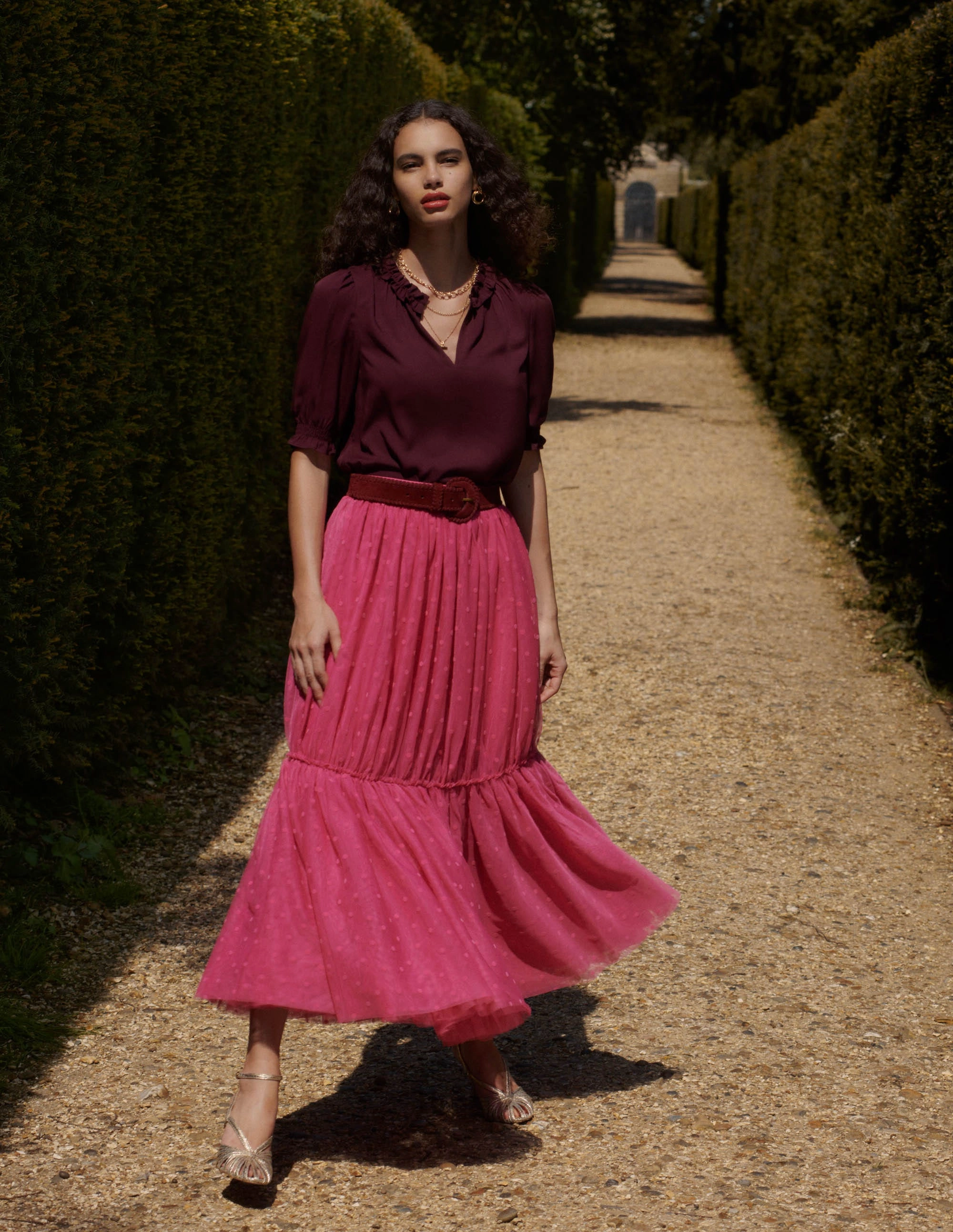 Ria Short Sleeve Top-Dark Cherry SeamlessDesign MoistureWicking Material