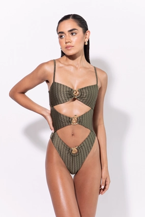 Espiral Trikini One Piece Floral-Motif
