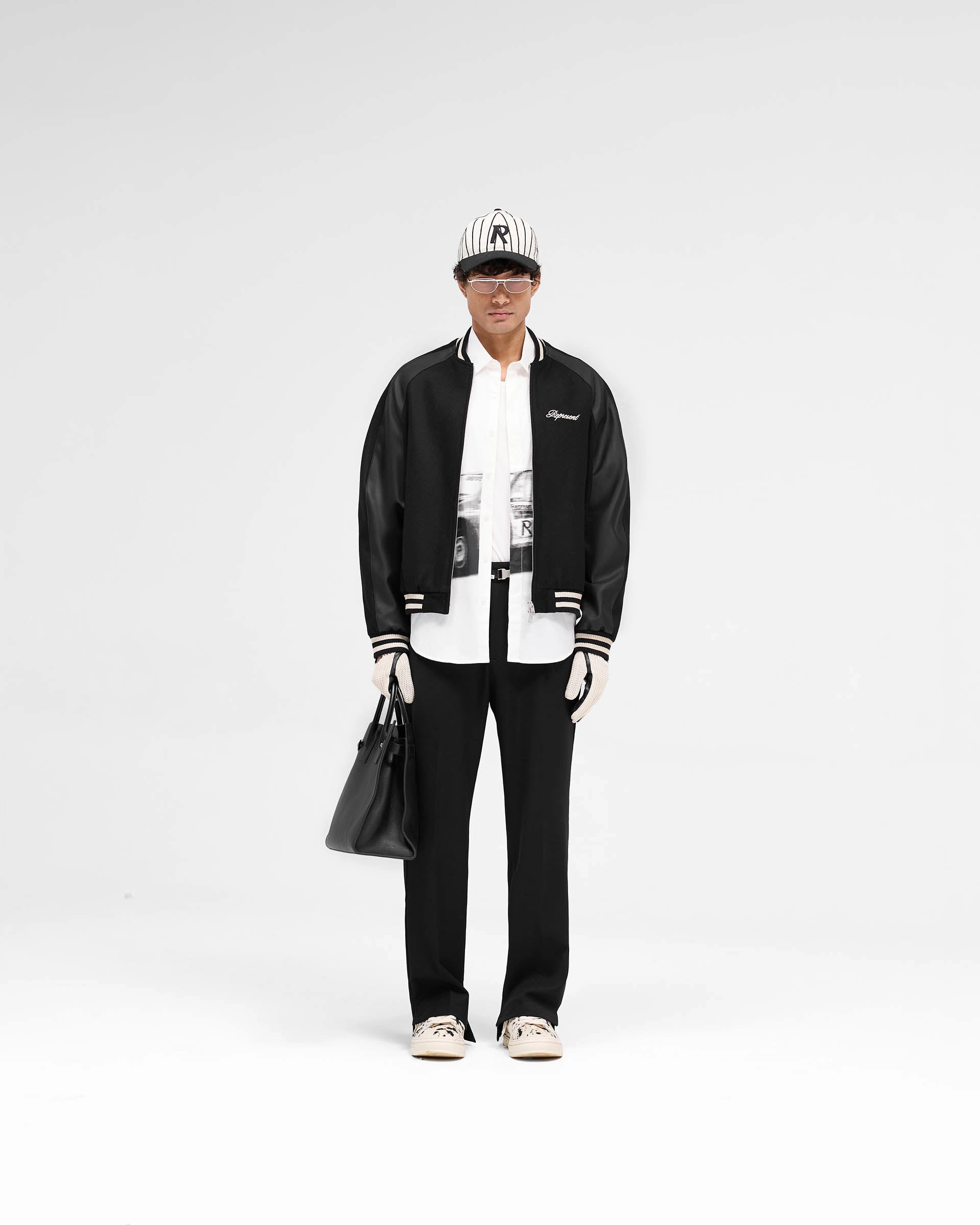 All Purpose Outerwear Raglan Varsity Jacket - Black