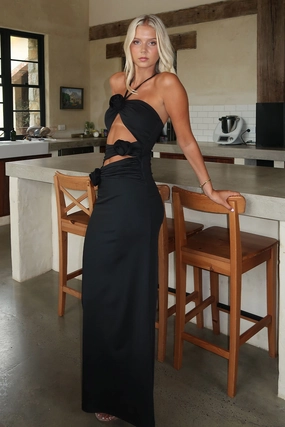 Ramsey Cut Out Maxi Dress - Black Travel-Pack Festival-Ready
