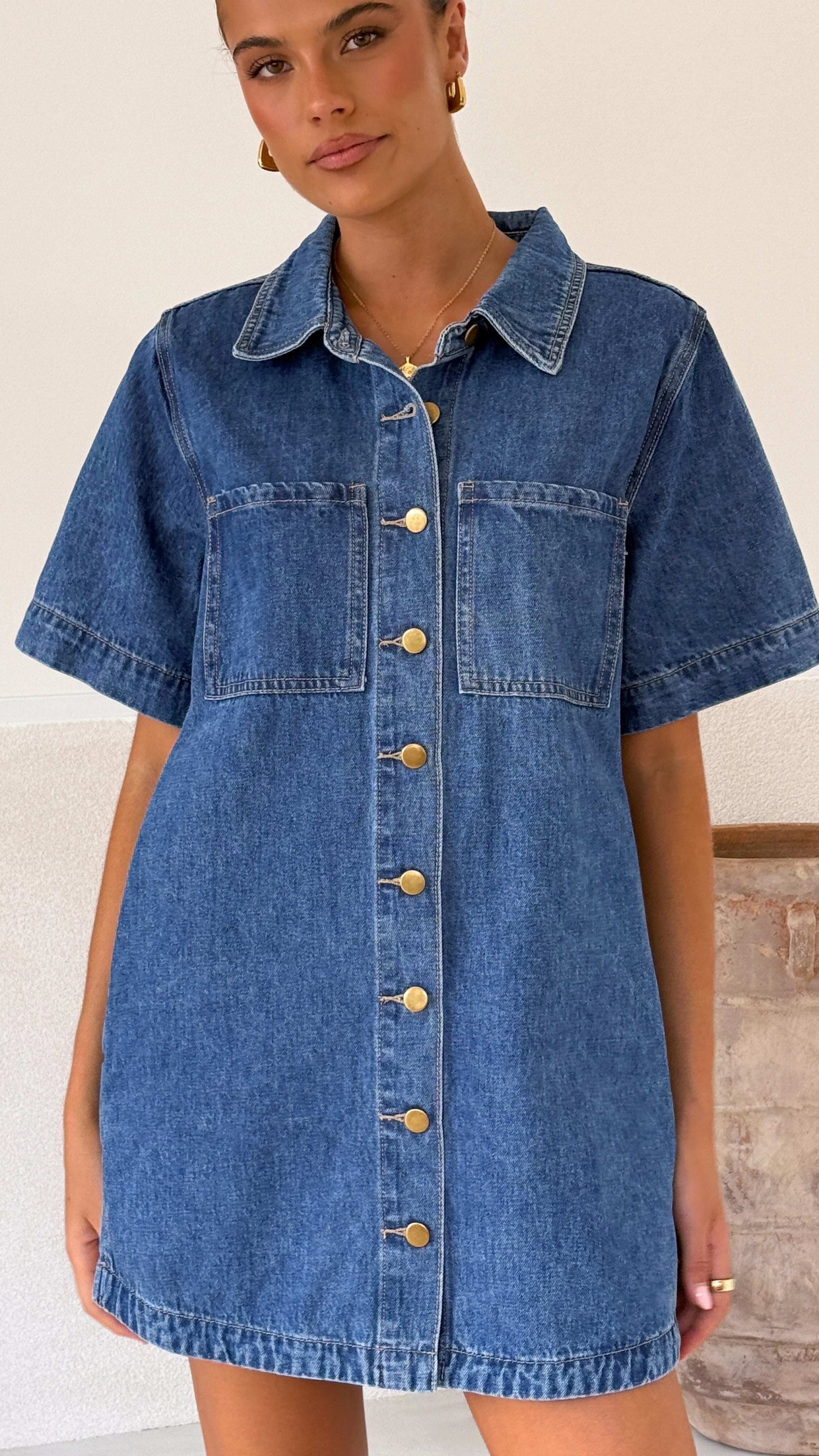 Rayna Denim Mini Dress - Dark Denim Summer Fashion