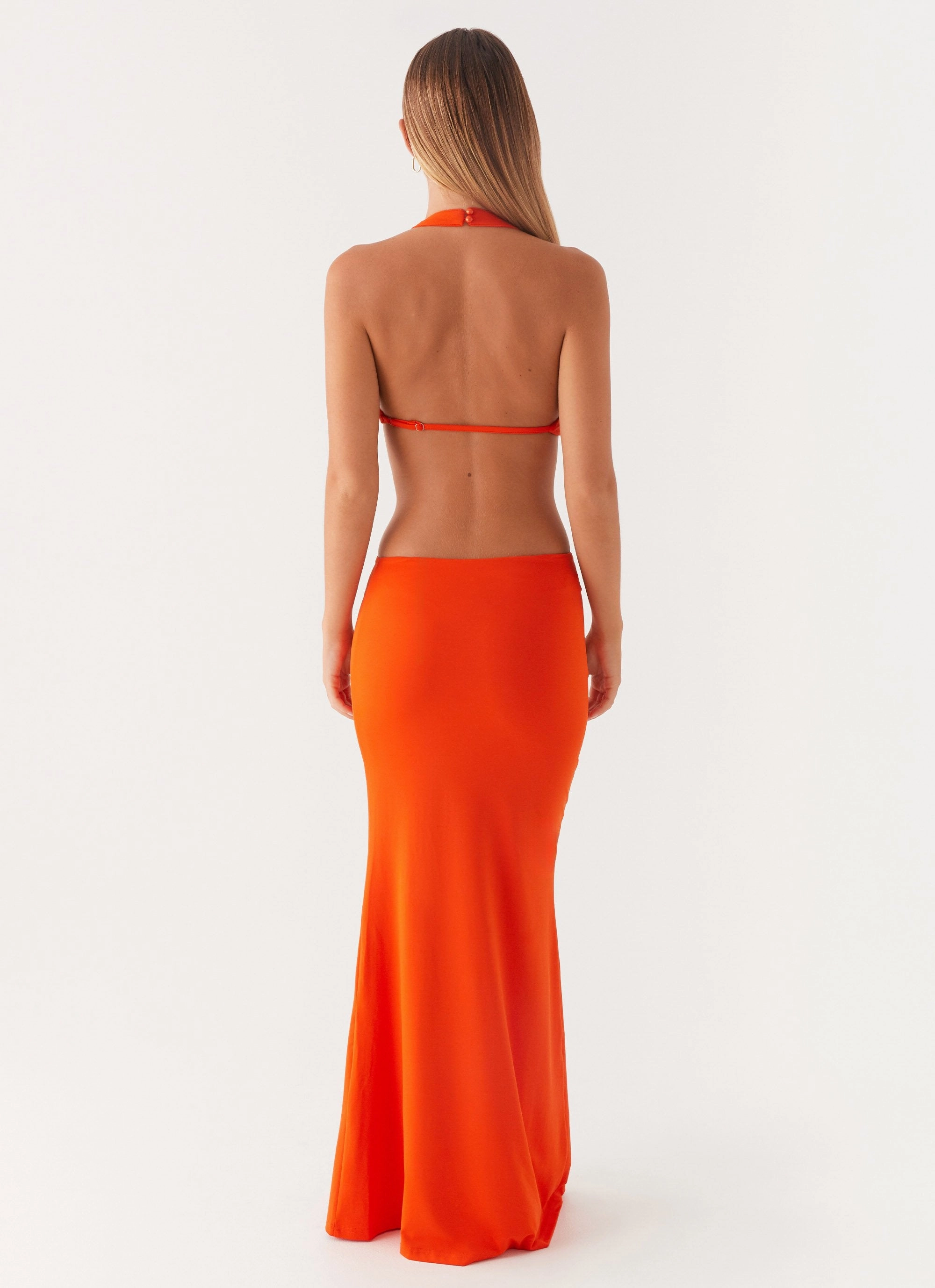 Reasons To Stay Cut Out Maxi Dress - Orange Street Style Lightweight-Lining