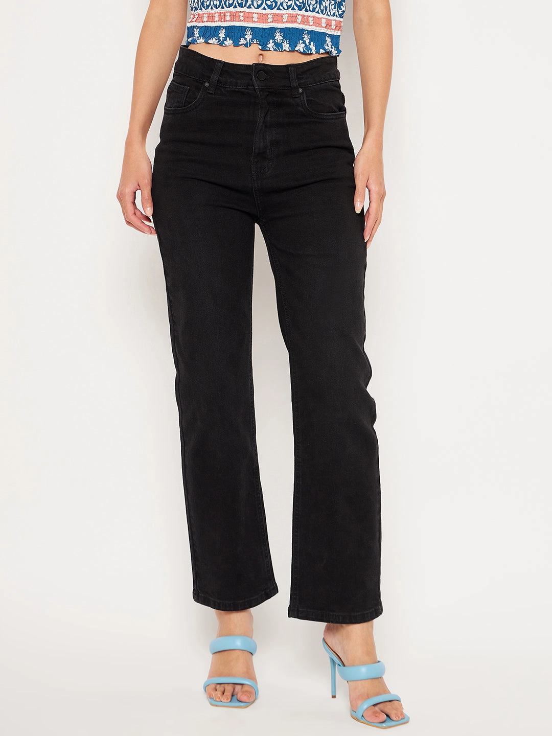 Madame Black Denim Smart Casual Move With Ease