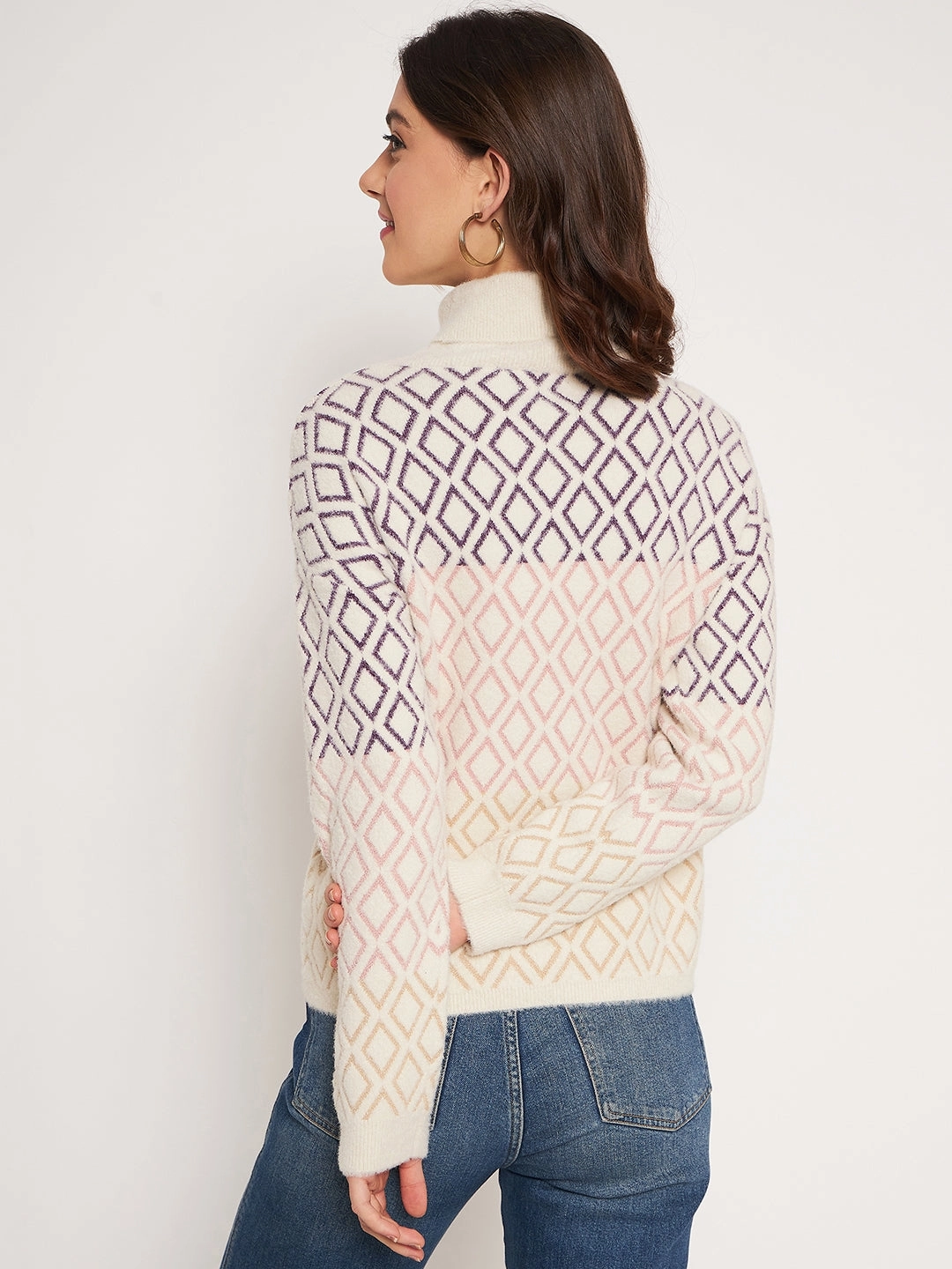 Madame Beige High Neck Sweater Casual Layers