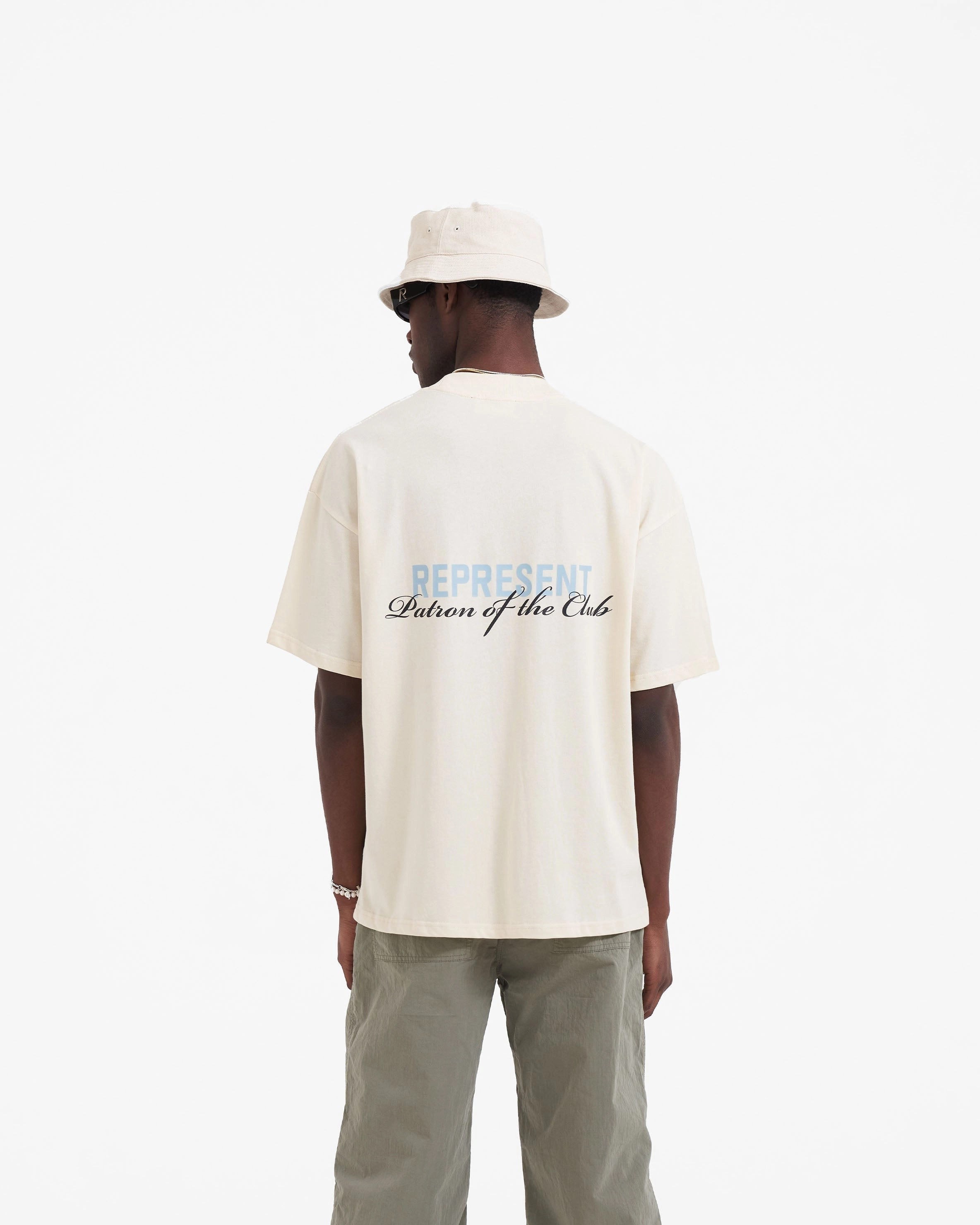 Casual Comfort Design Patron Of The Club T-Shirt - Buttercream Powder Blue