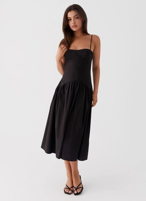 Night Appeal Yvette Corset Midi Dress - Black