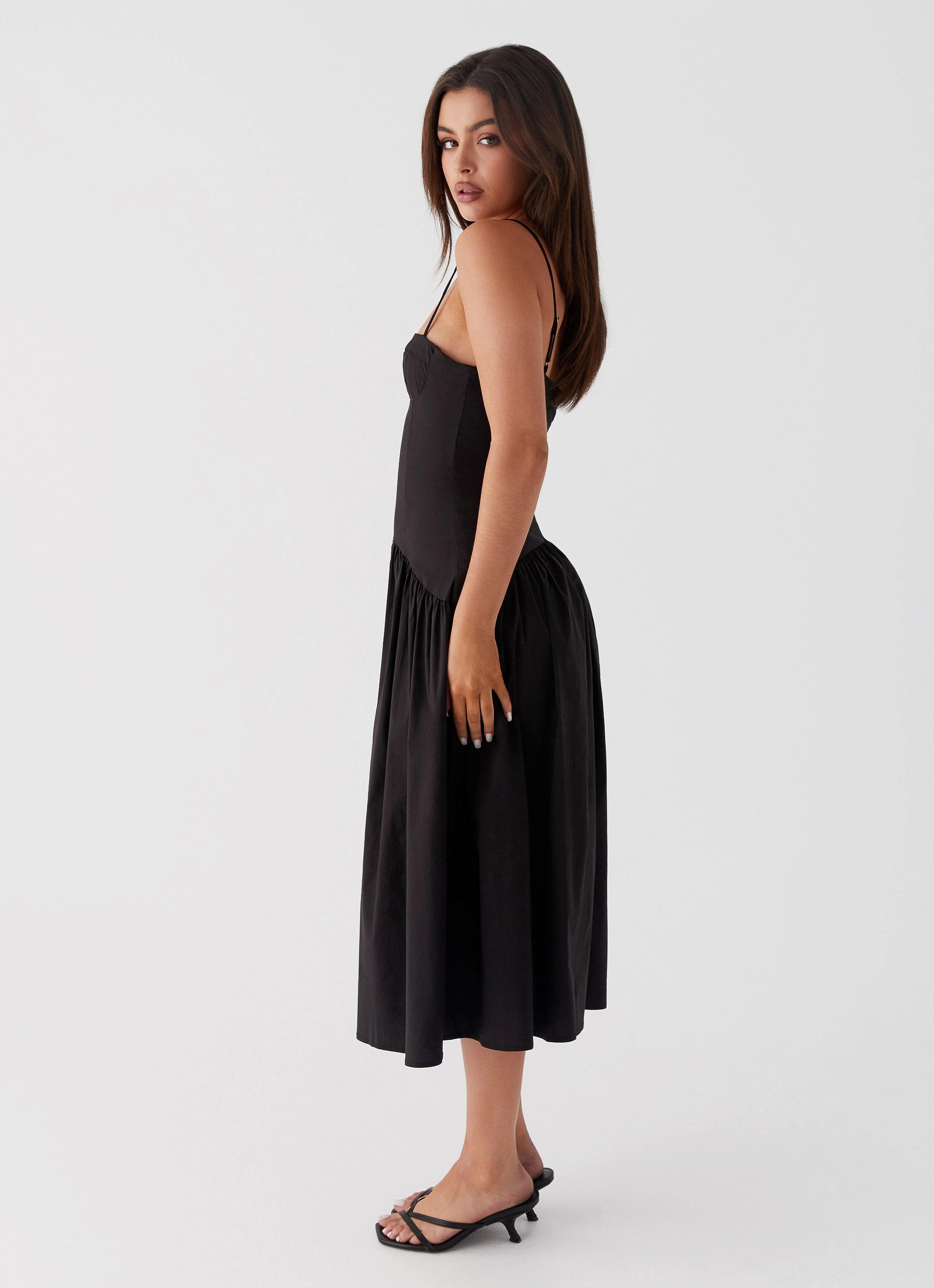 Soft Wear Yvette Corset Midi Dress - Black
