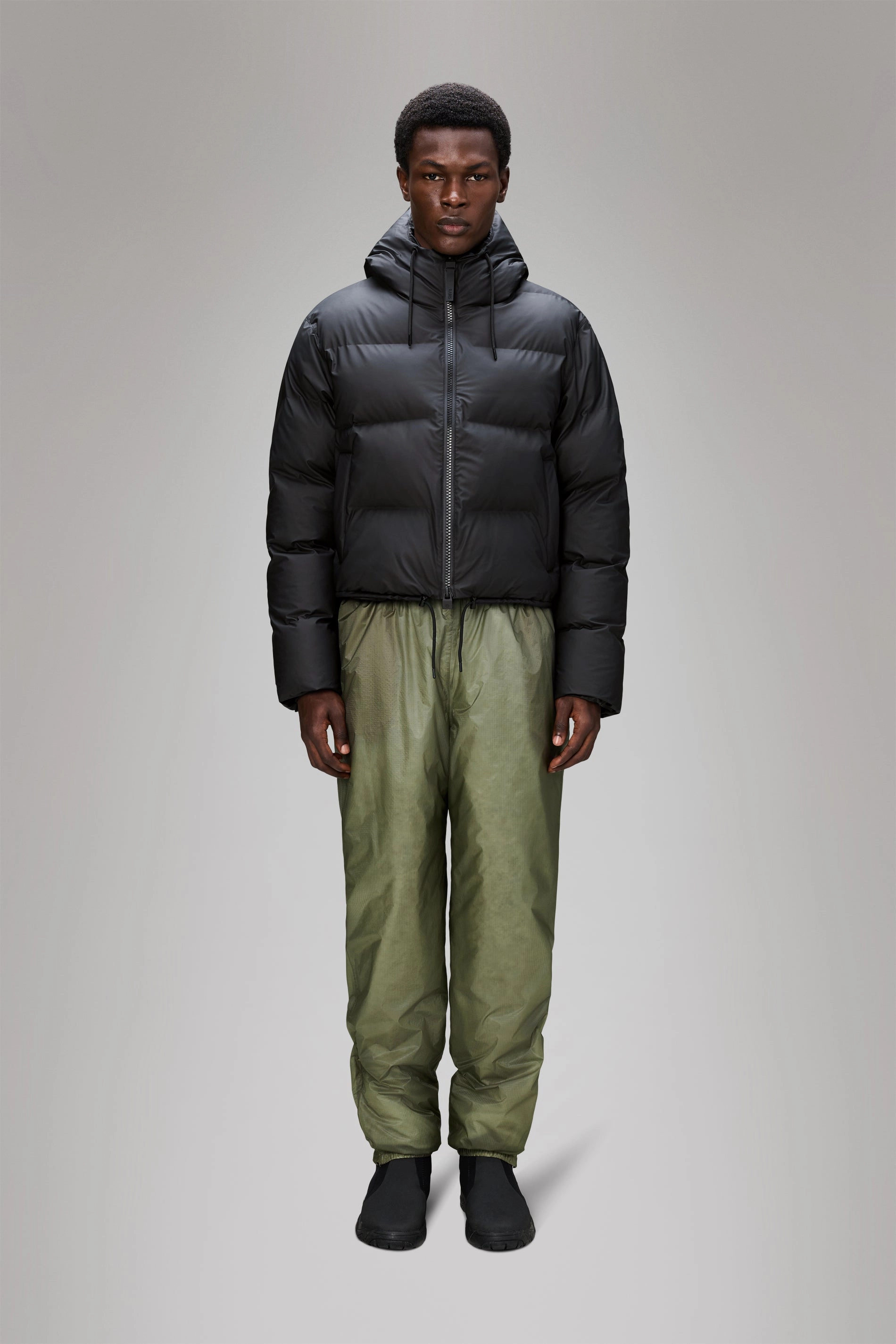 Plaid Print Alta Short Puffer Jacket