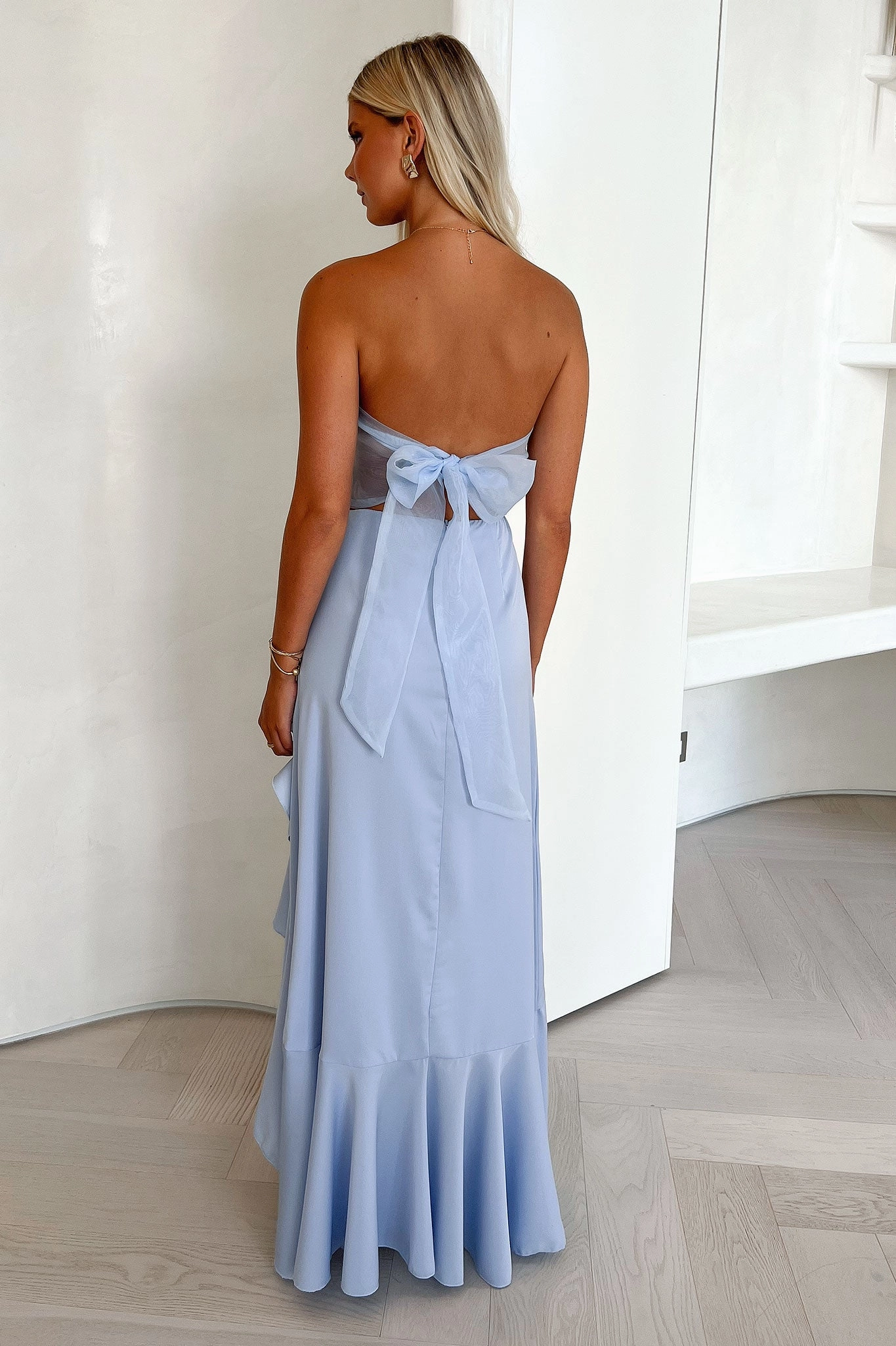 Milford Strapless Maxi Dress - Blue Korean Mood Wardrobe-Staple