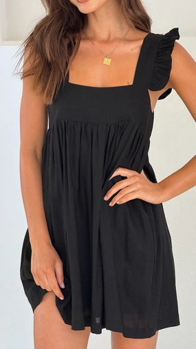 Work Ease Brunch Tone Josifine Mini Dress - Black