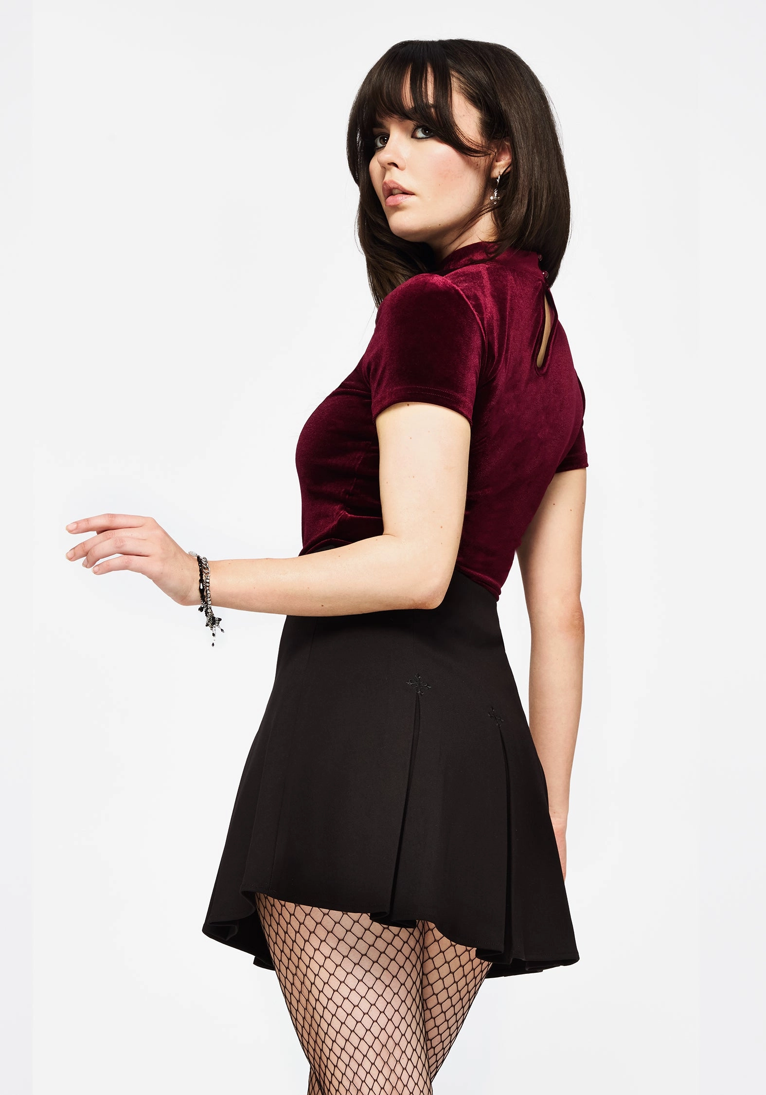Wardrobe Classic Soul Embroidered Pleated Mini Skirt