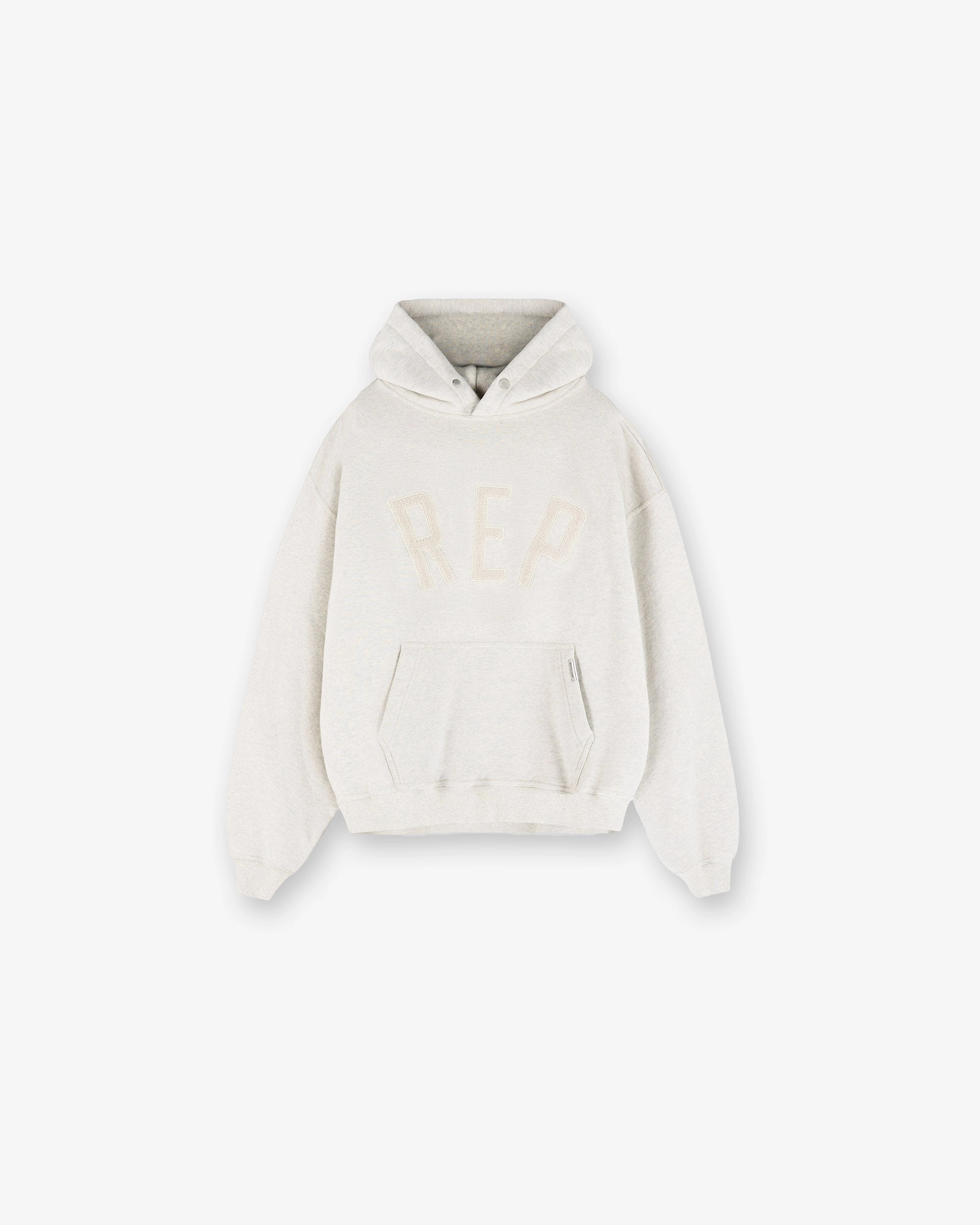 Themed wear Athletic Apparel Rep Applique Hoodie - Cream Marl