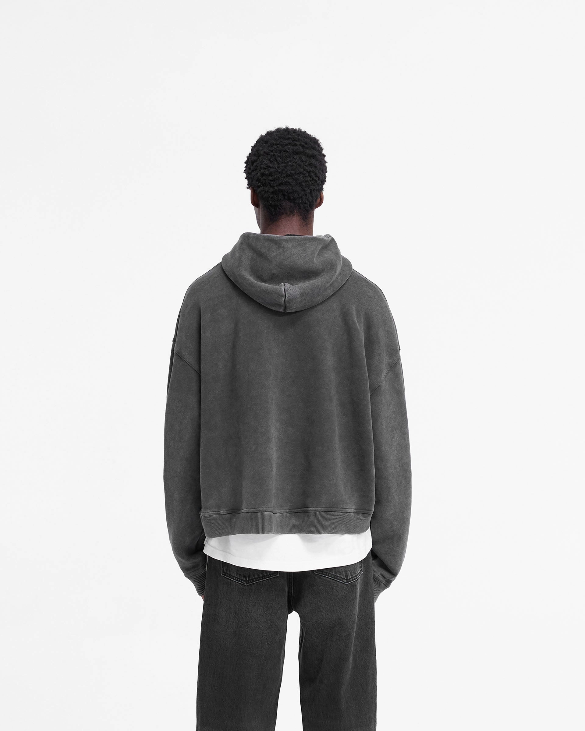 Sporty Edge Rep Applique Hoodie - Vintage Black