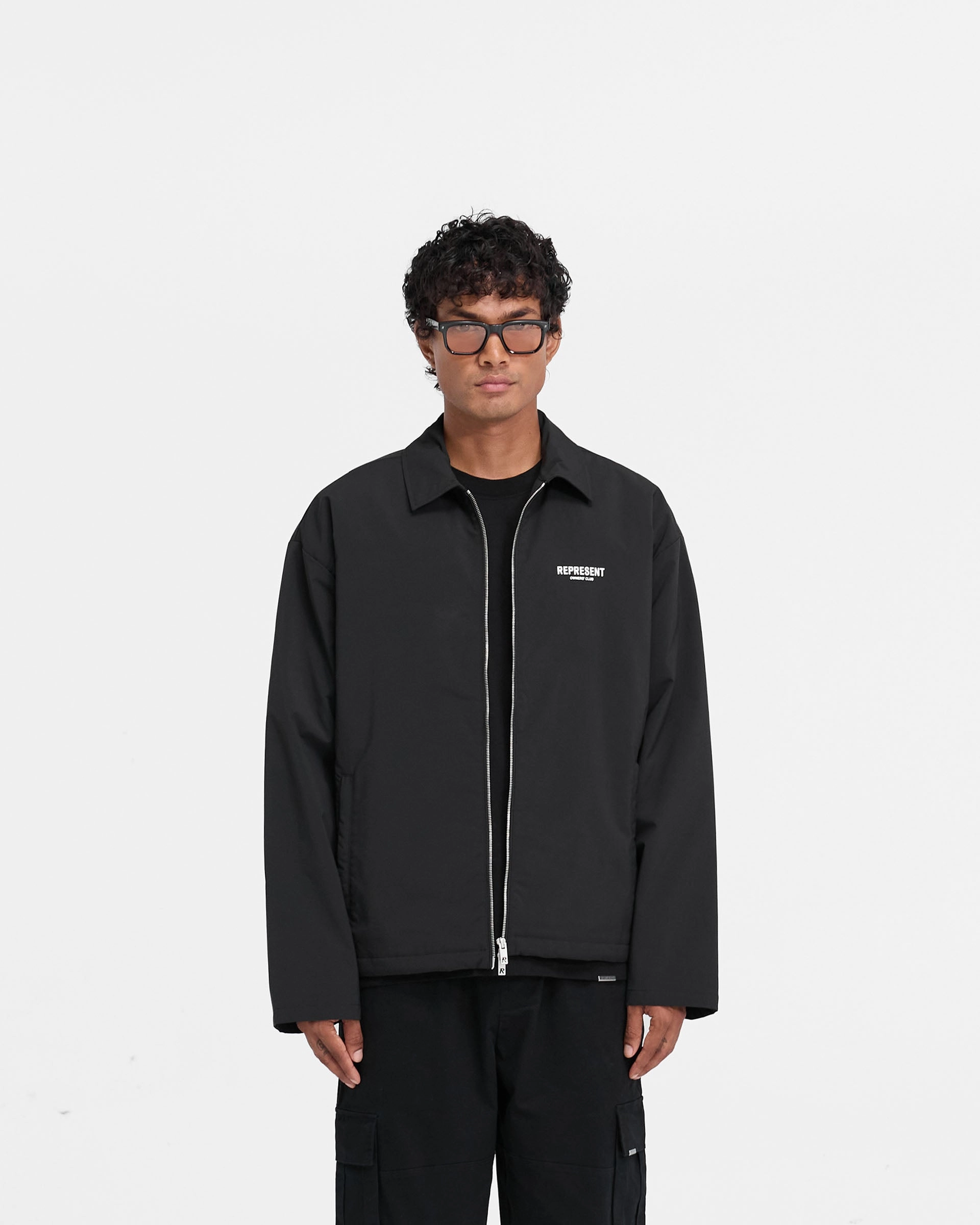 Represent Owners Club Coach Jacket - Black Moisture Wicking Layer