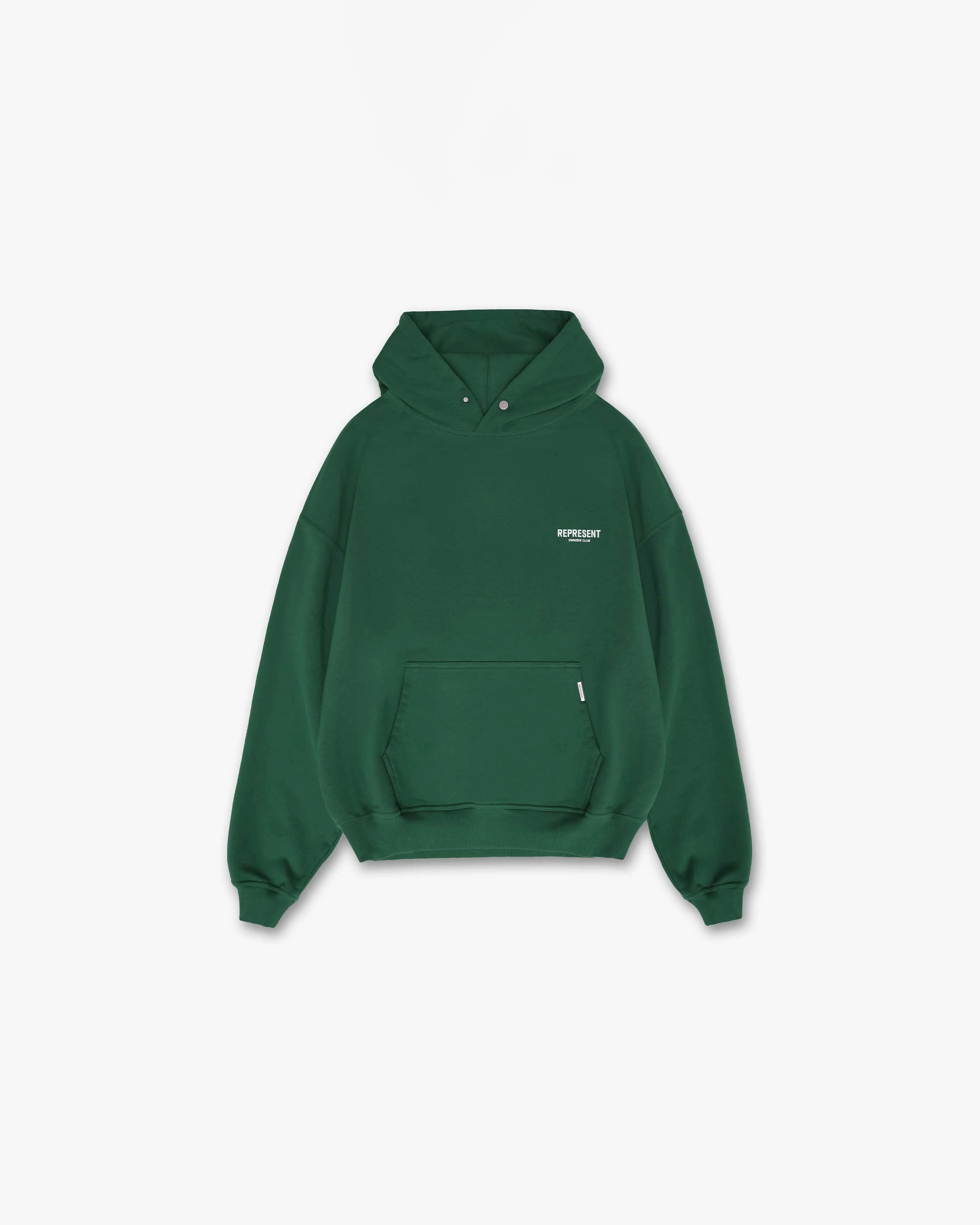 Seamless Side Construction Represent Owners Club Hoodie - Racing Green