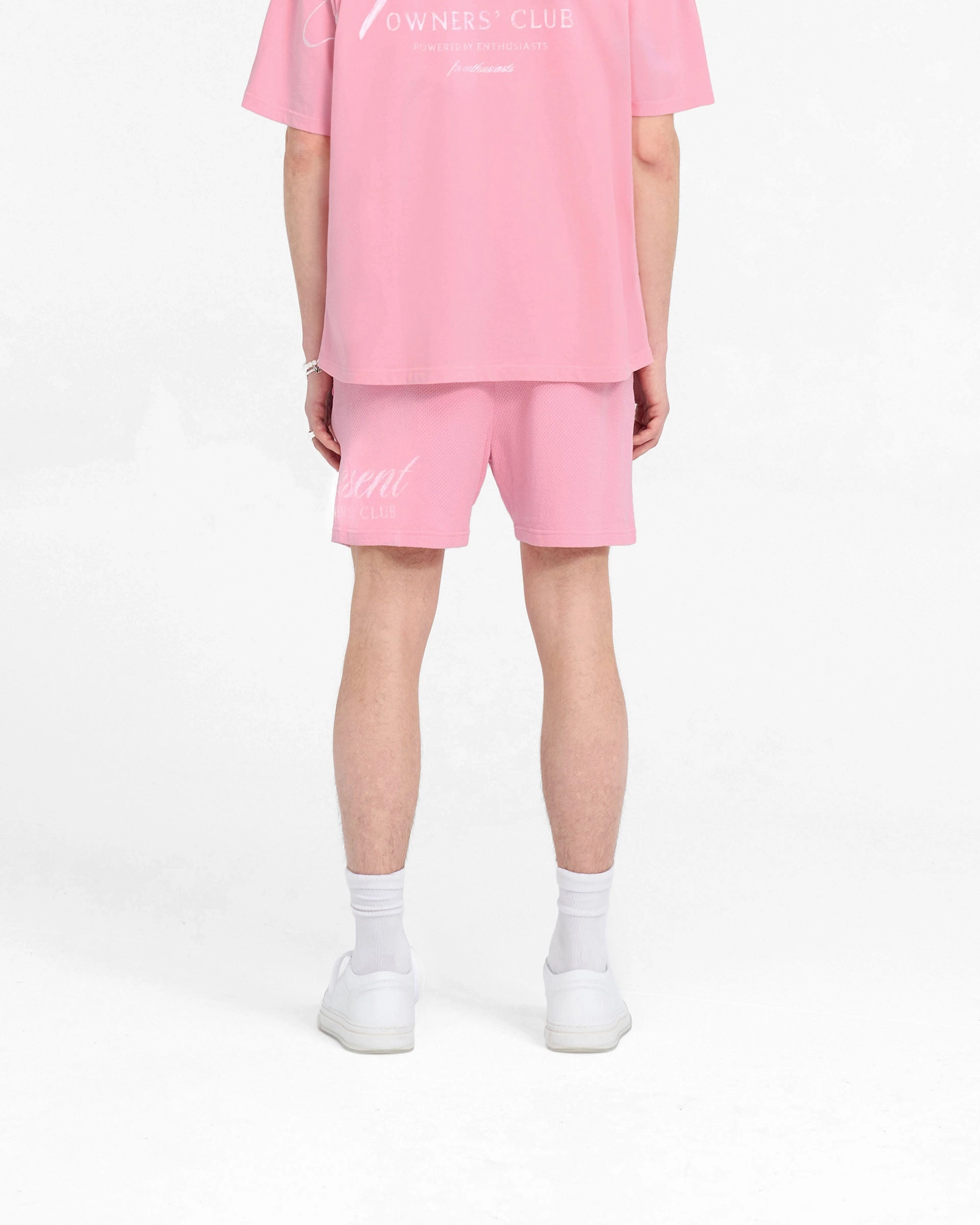 Represent Owners Club Script Mesh Shorts - Pink Lightweight Weave