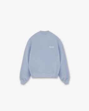 Represent Owners Club Script Sweater - Dusty Blue Comfy Fashion Cozy Knit Fit