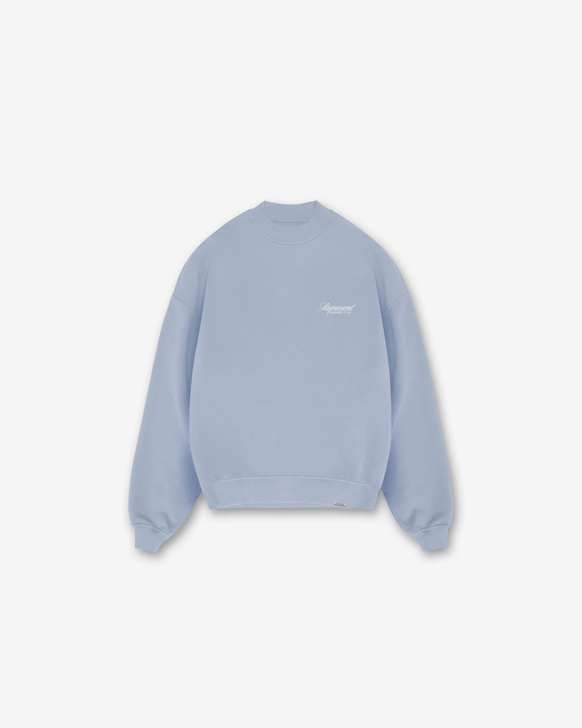 Represent Owners Club Script Sweater - Dusty Blue Comfy Fashion Cozy Knit Fit