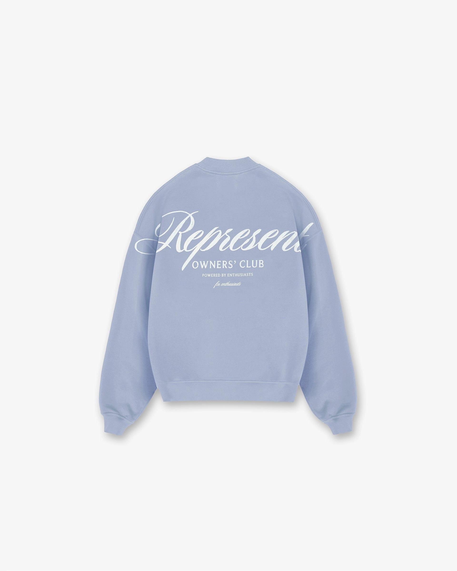 Represent Owners Club Script Sweater - Dusty Blue Odor Control Technology