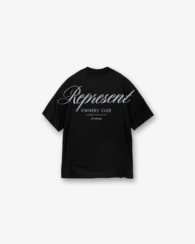 AntiPilling Treatment Represent Owners Club Script T-Shirt - Black