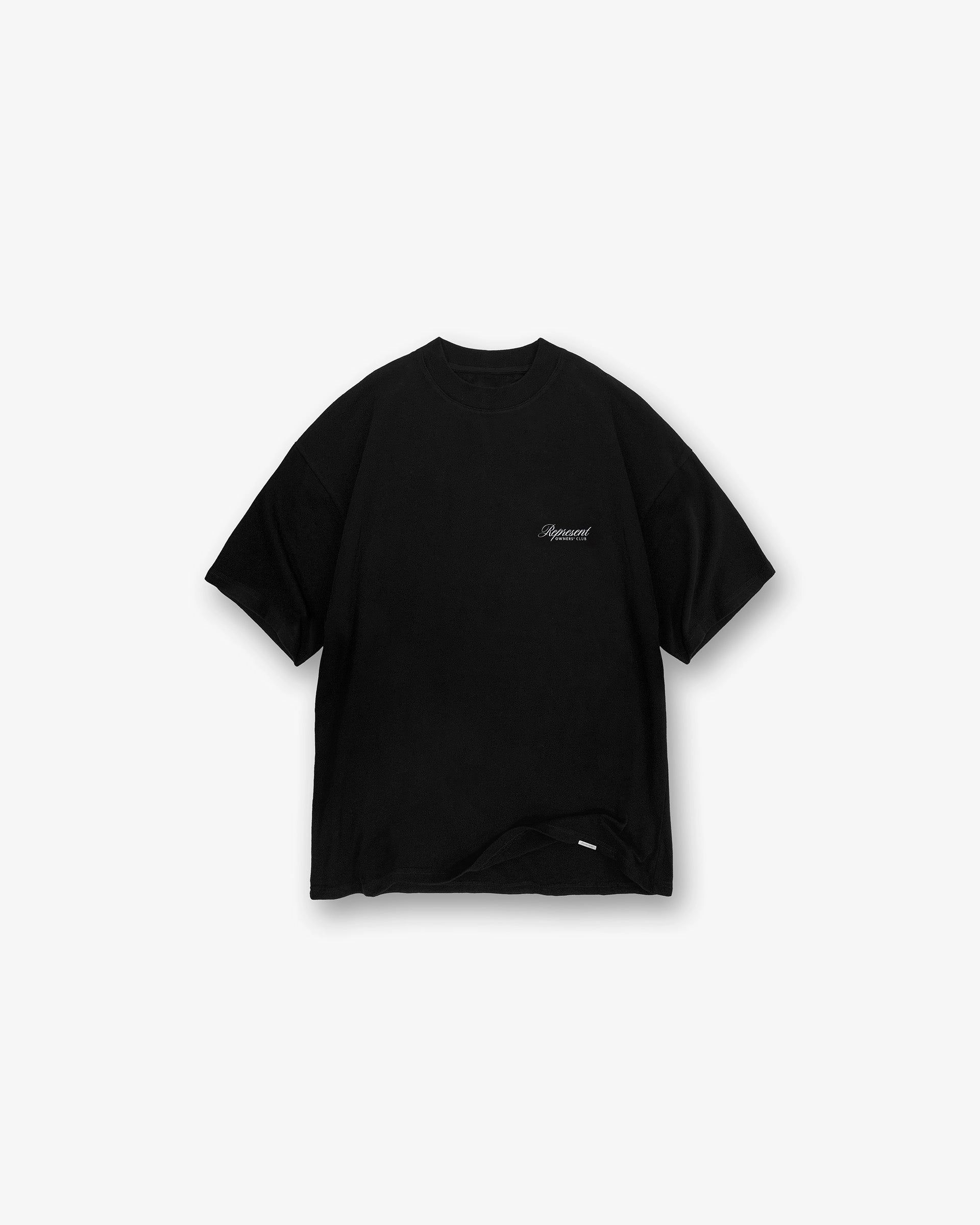 All-Purpose Comfort Casual Appeal Represent Owners Club Script T-Shirt - Black