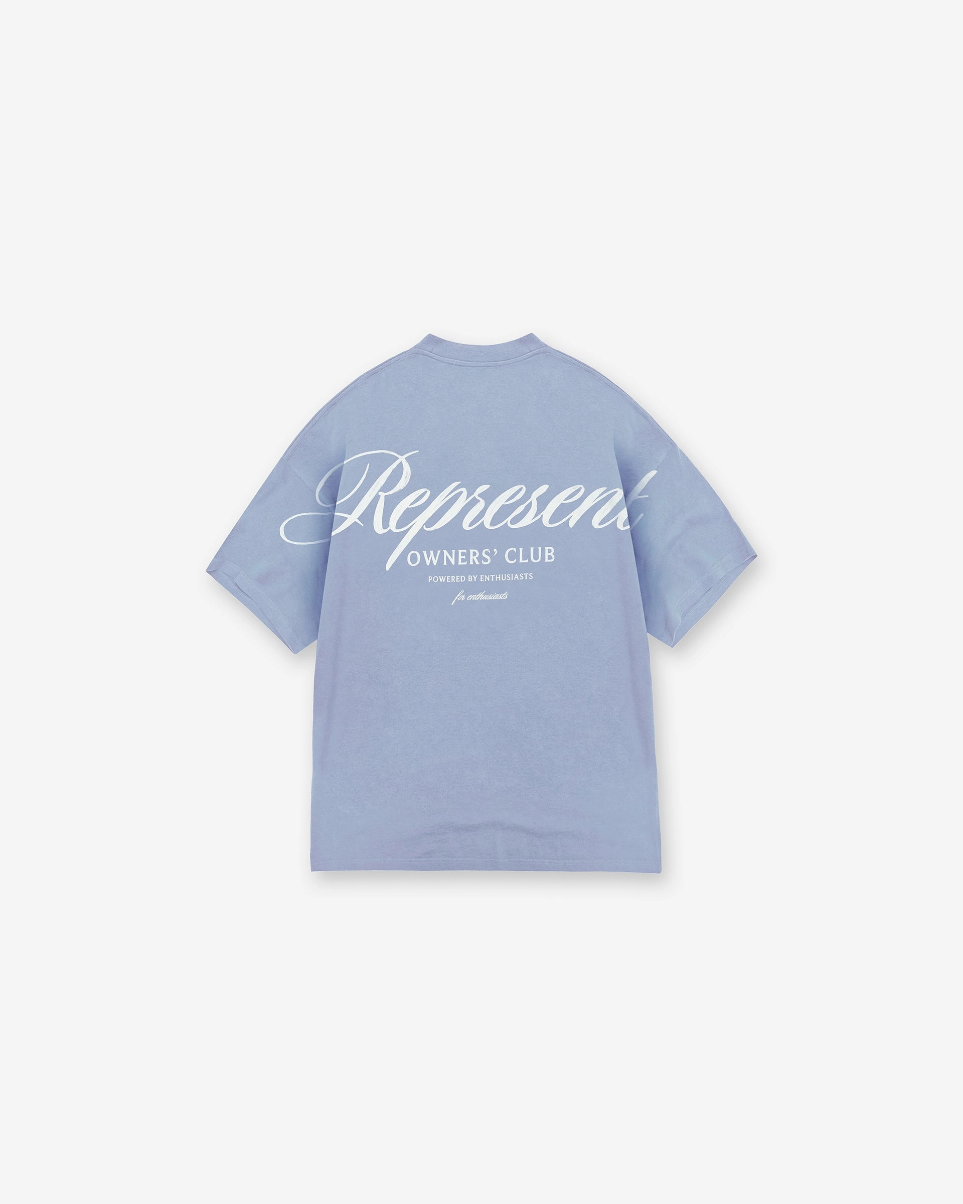 Comfy Stretch Fit Represent Owners Club Script T-Shirt - Dusty Blue