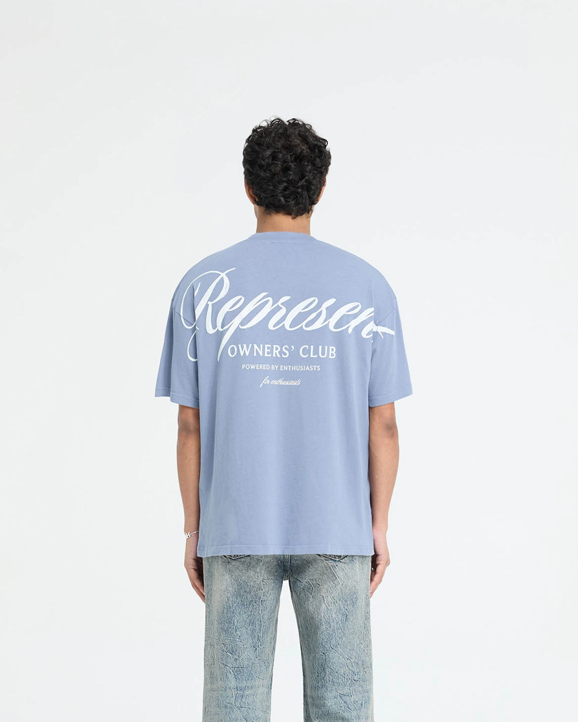 Prom Daily Trend Represent Owners Club Script T-Shirt - Dusty Blue