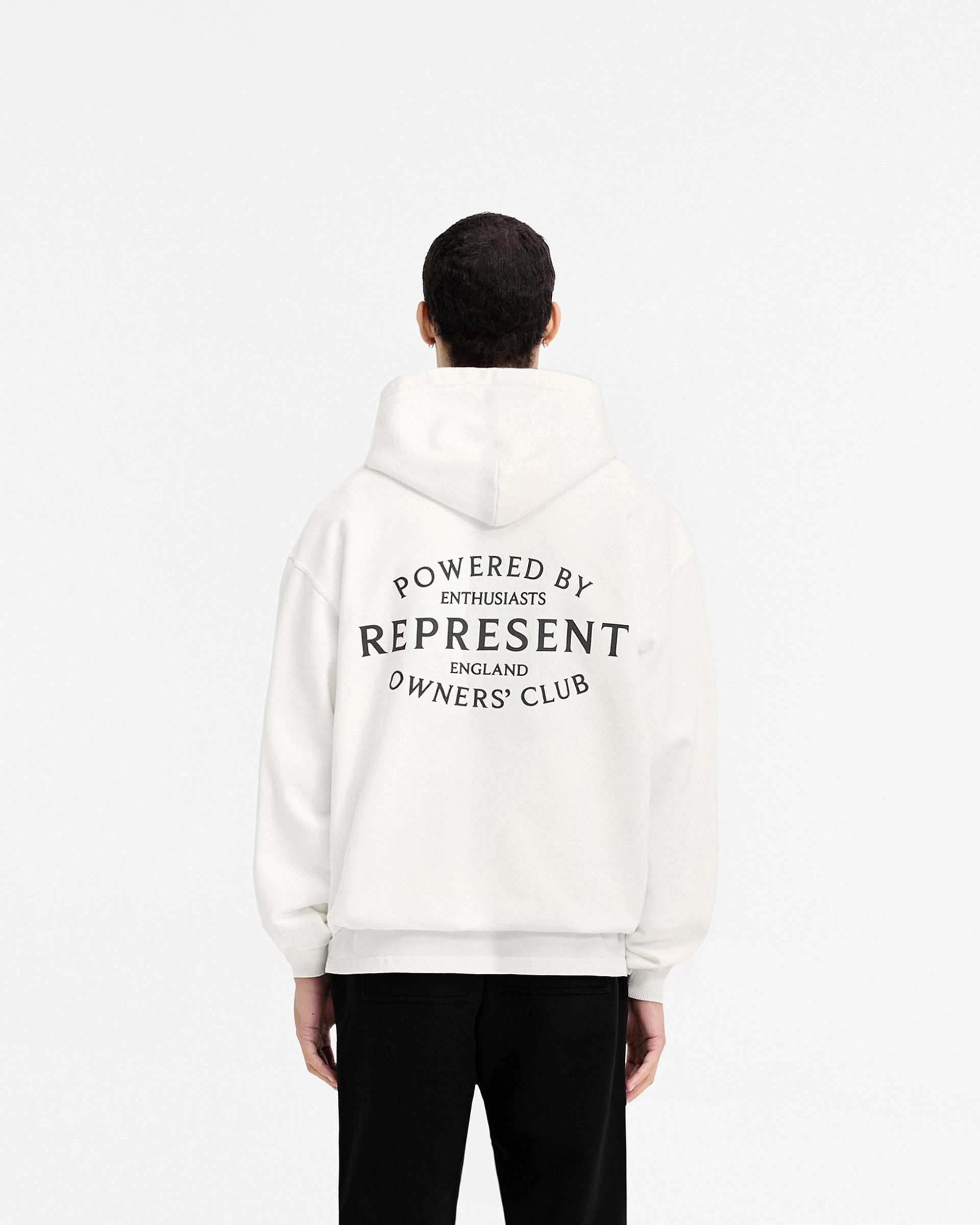 Quick Fit Wear Active Style Represent Owners Club Stamp Hoodie - Flat White