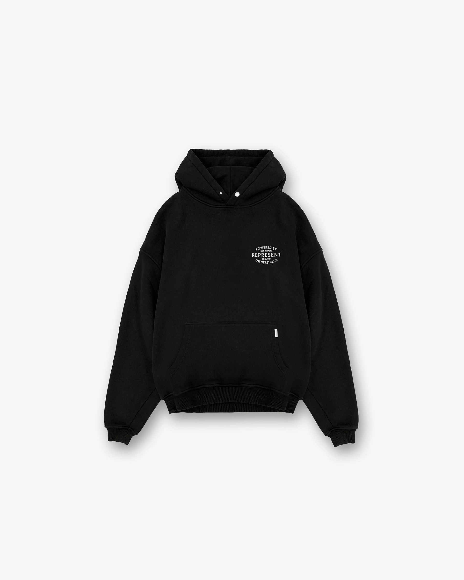 Represent Owners Club Stamp Hoodie - Jet Black Heavyweight Terry Construction