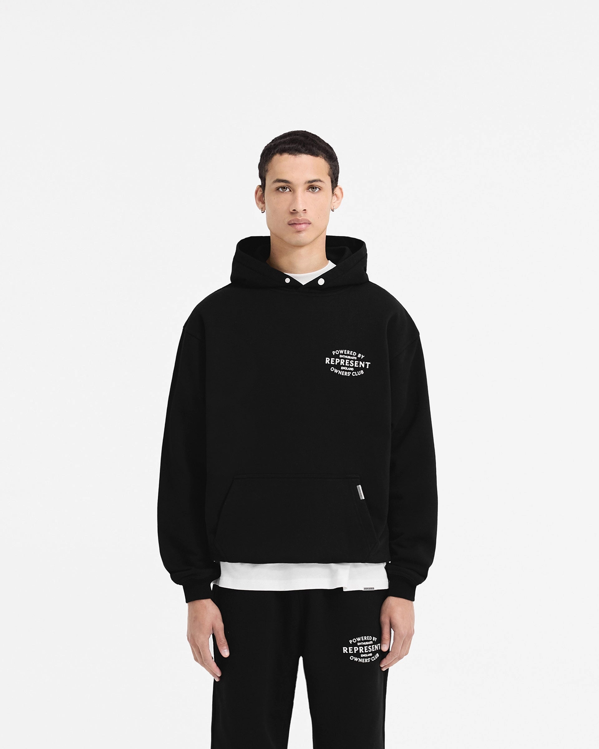 Represent Owners Club Stamp Hoodie - Jet Black Fur like Anti Pill Finish