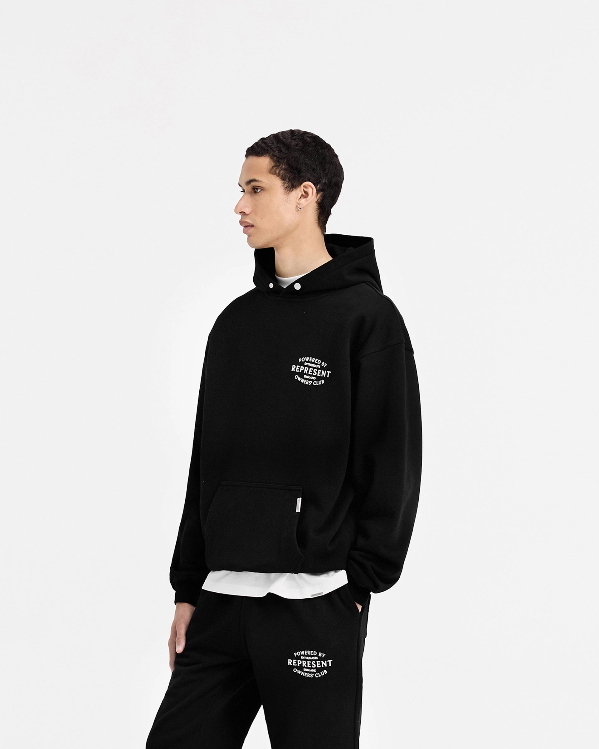 Represent Owners Club Stamp Hoodie - Jet Black Heavyweight Terry Construction