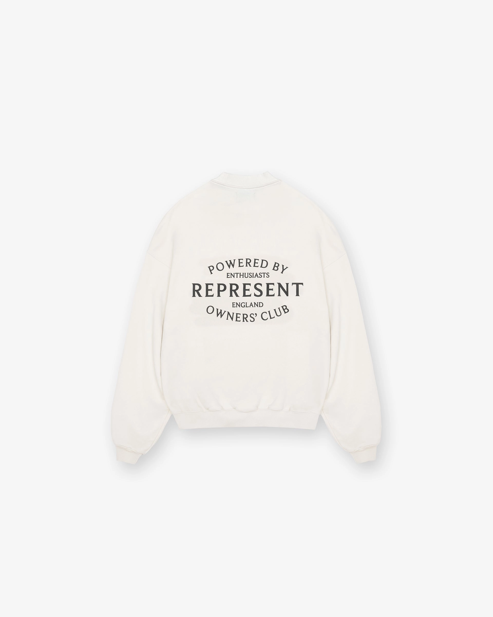 Warm Comfort Minimalist Style Represent Owners Club Stamp Sweater - Flat White