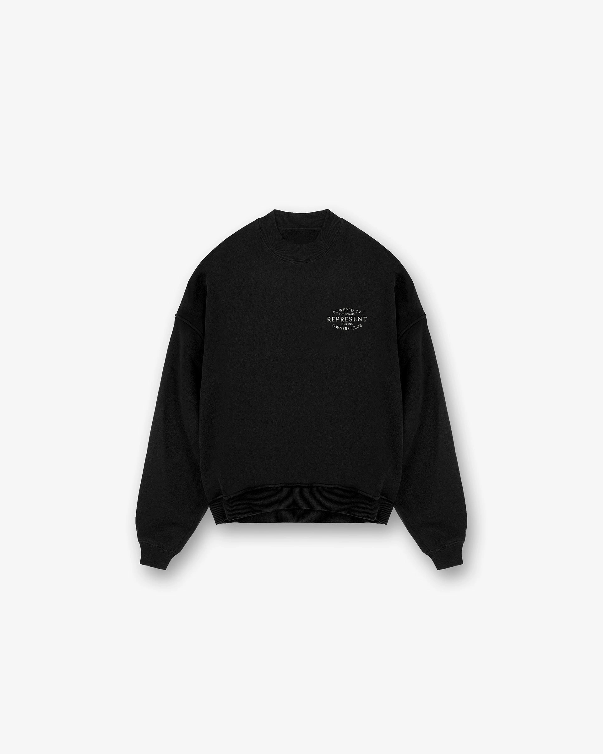 Represent Owners Club Stamp Sweater - Jet Black Cozy Texture