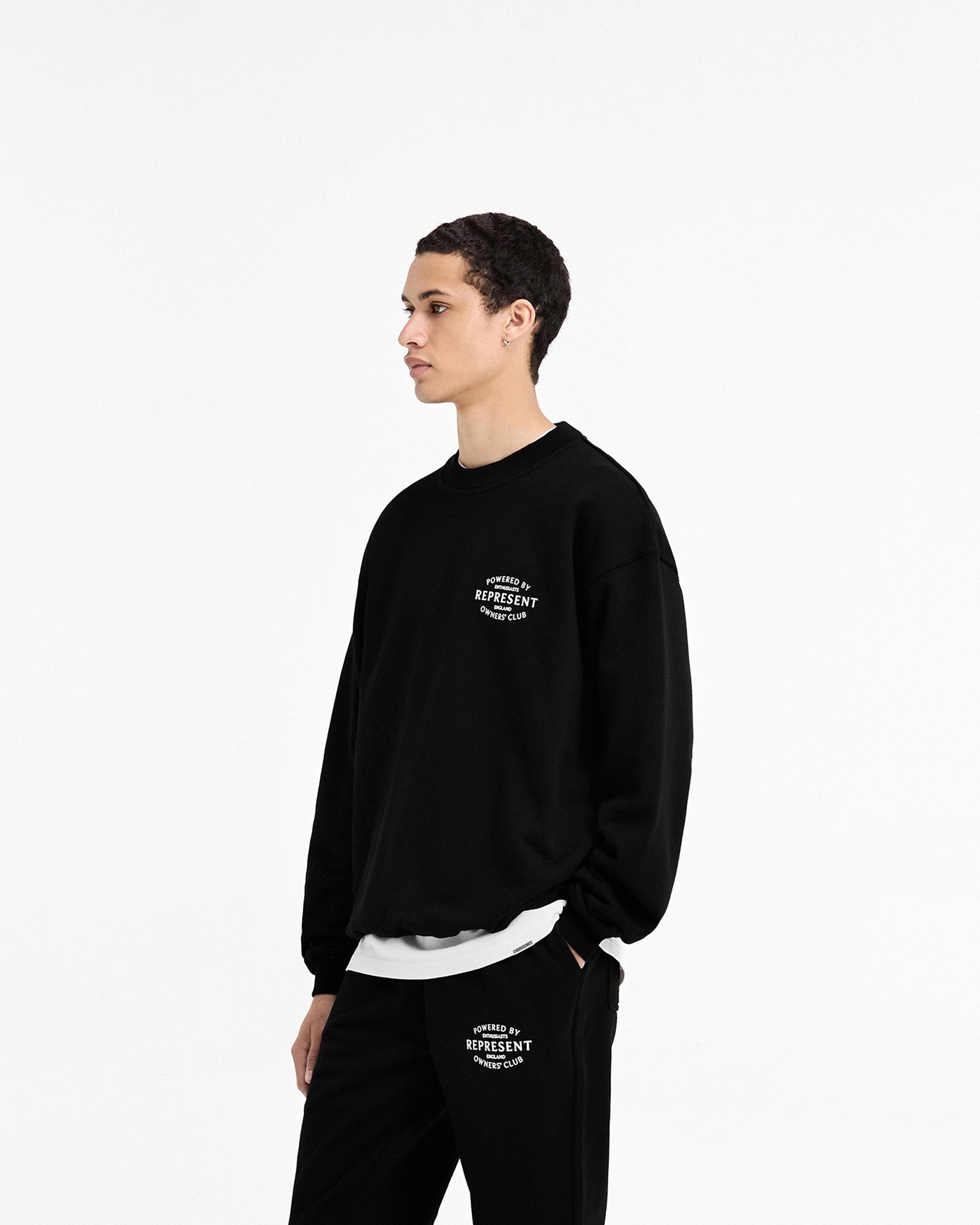 Represent Owners Club Stamp Sweater - Jet Black Knit Fit Casual Knit Wear