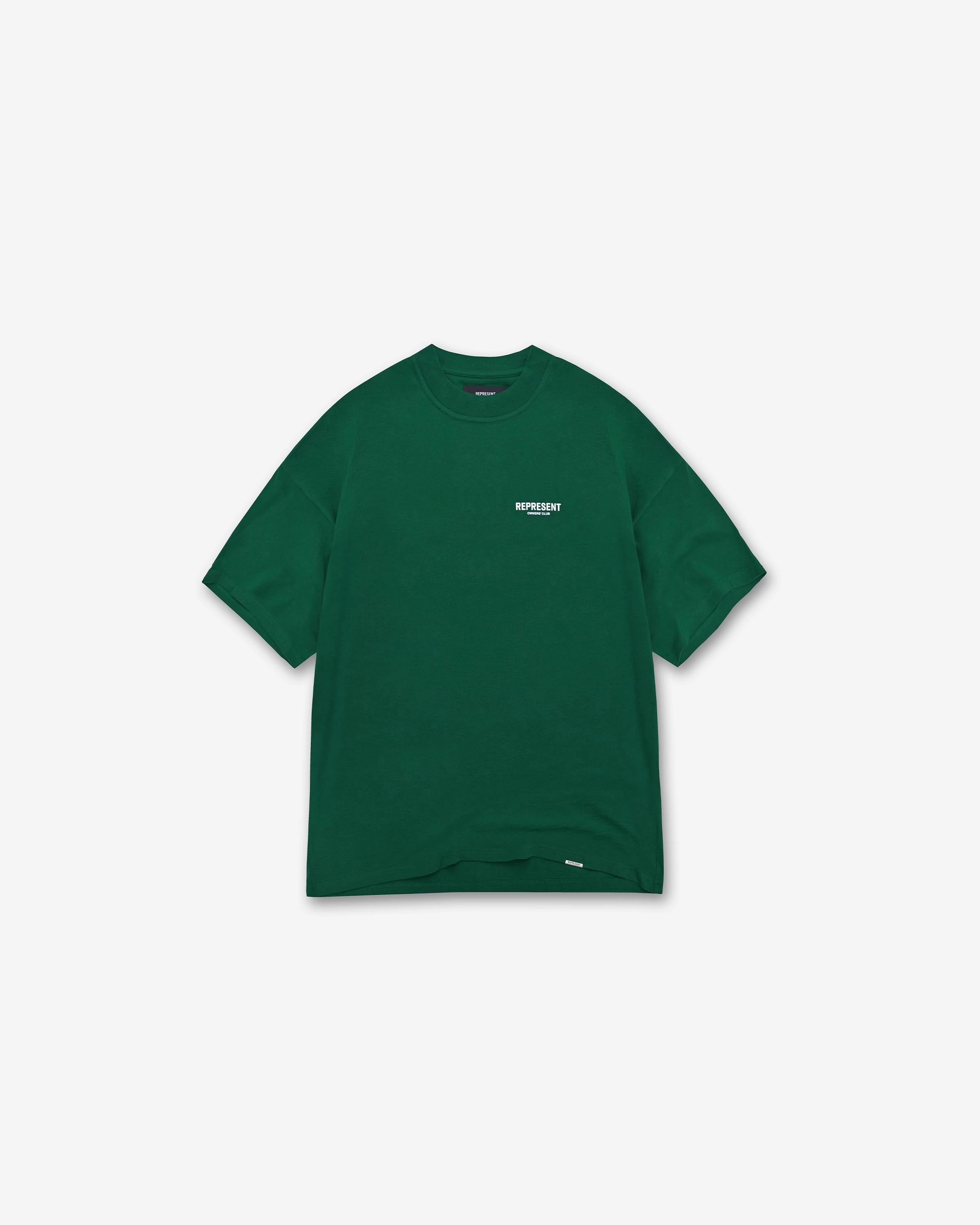 Represent Owners Club T-Shirt - Racing Green Layered Shoulder Design Subtle Embroidery