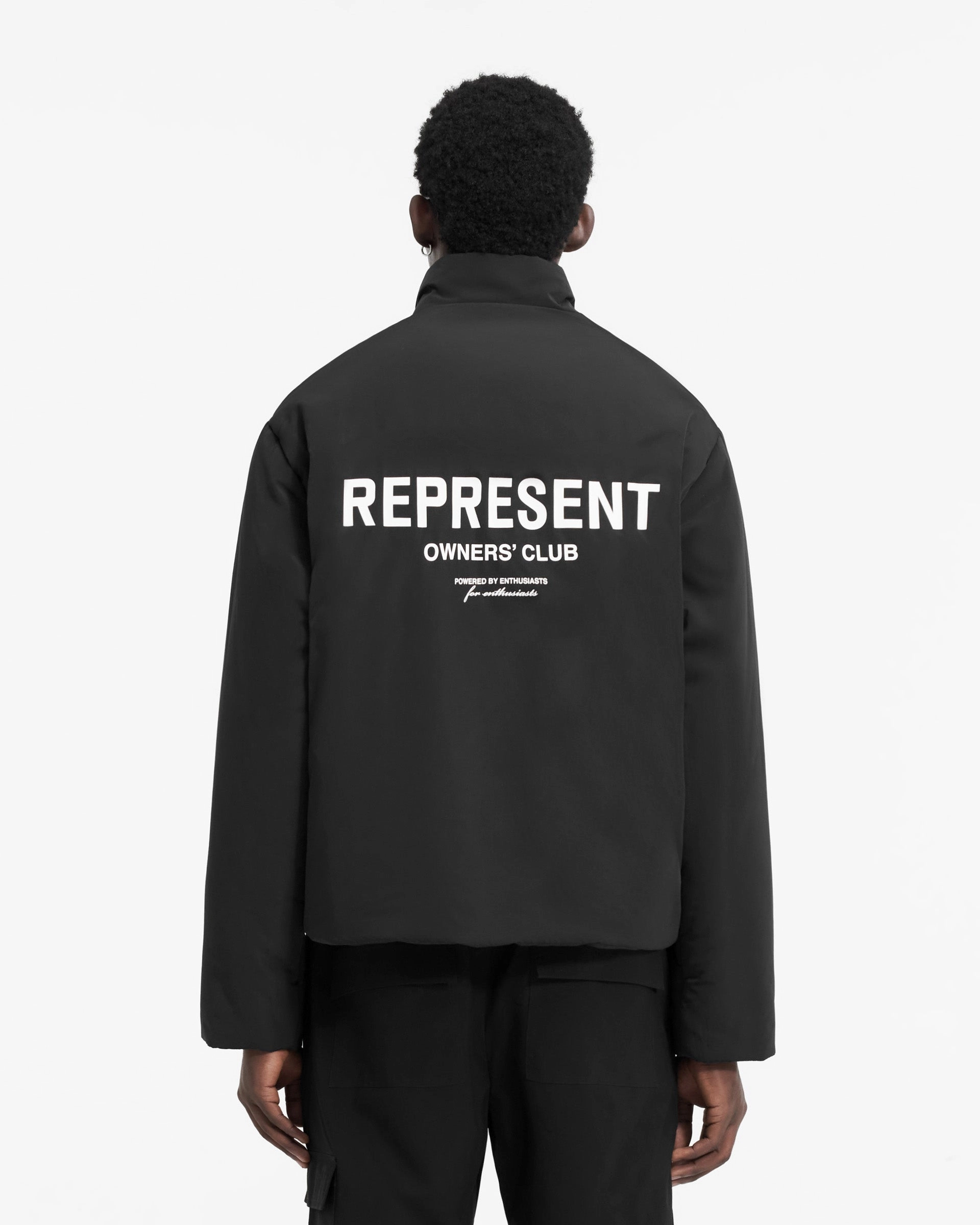 Represent Owners Club Wadded Jacket - Black Minimalist Style Tailored Cut Style