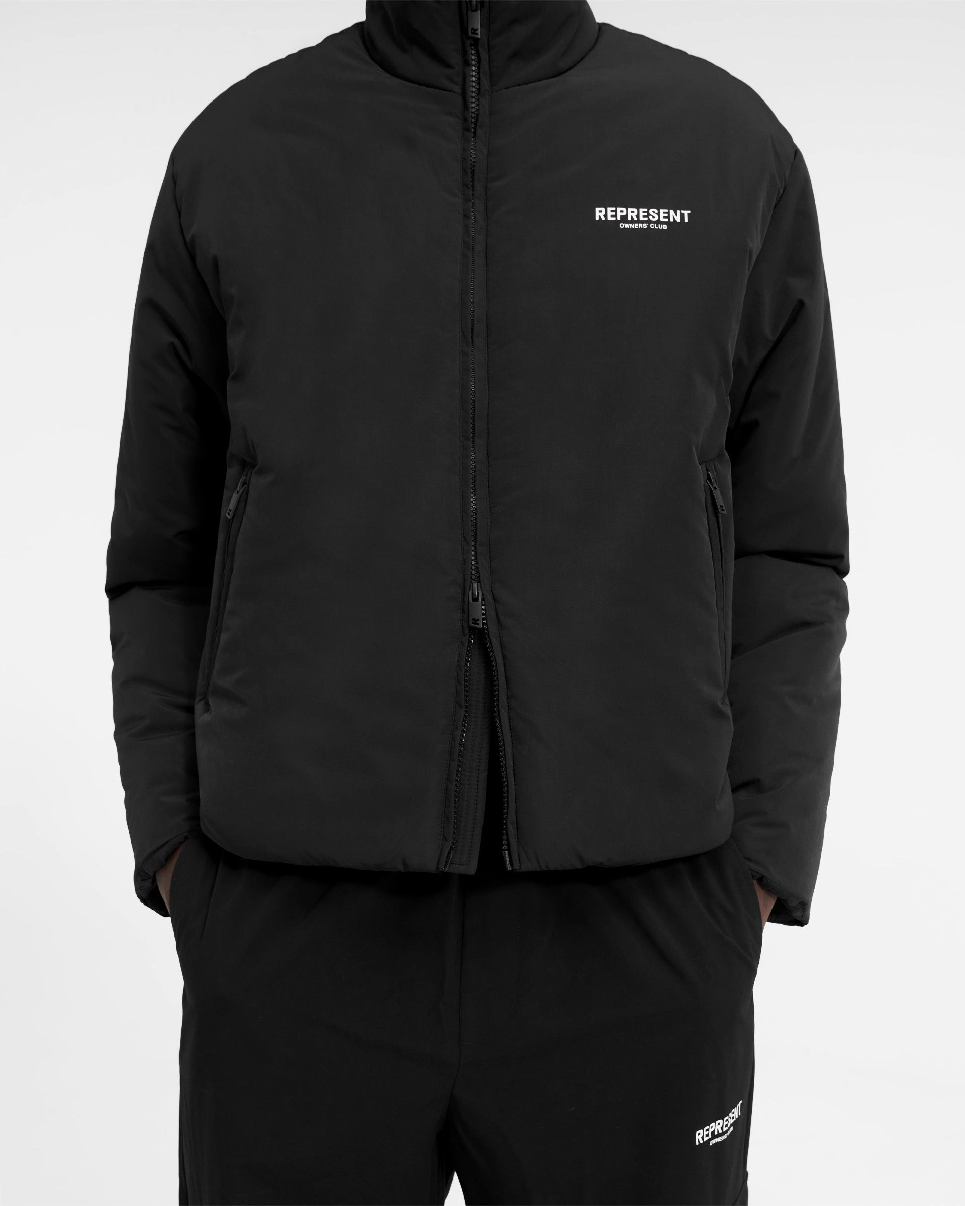 Represent Owners Club Wadded Jacket - Black Puffer Design