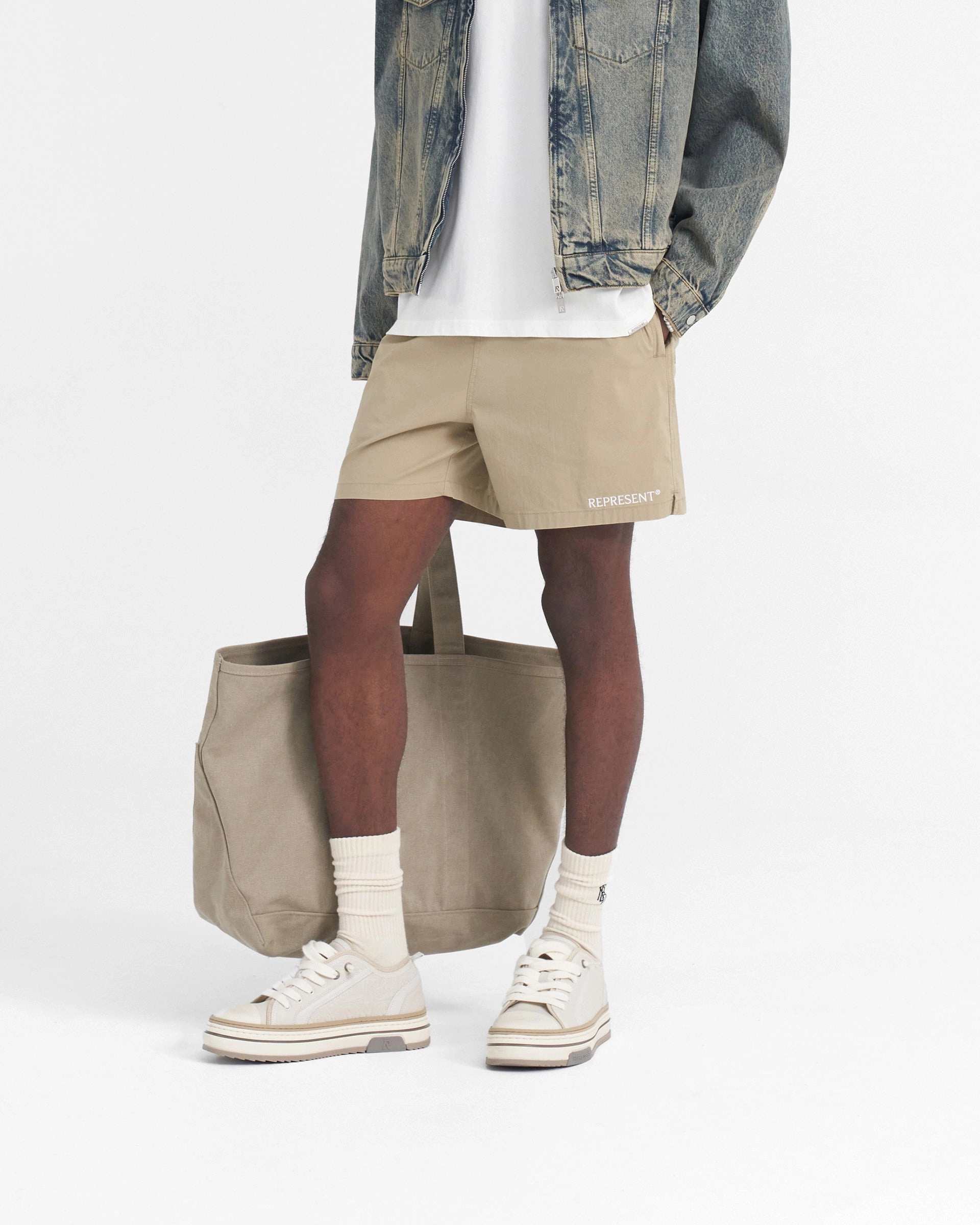 Represent Short - Washed Taupe Comfort Tech Wide Range Motion