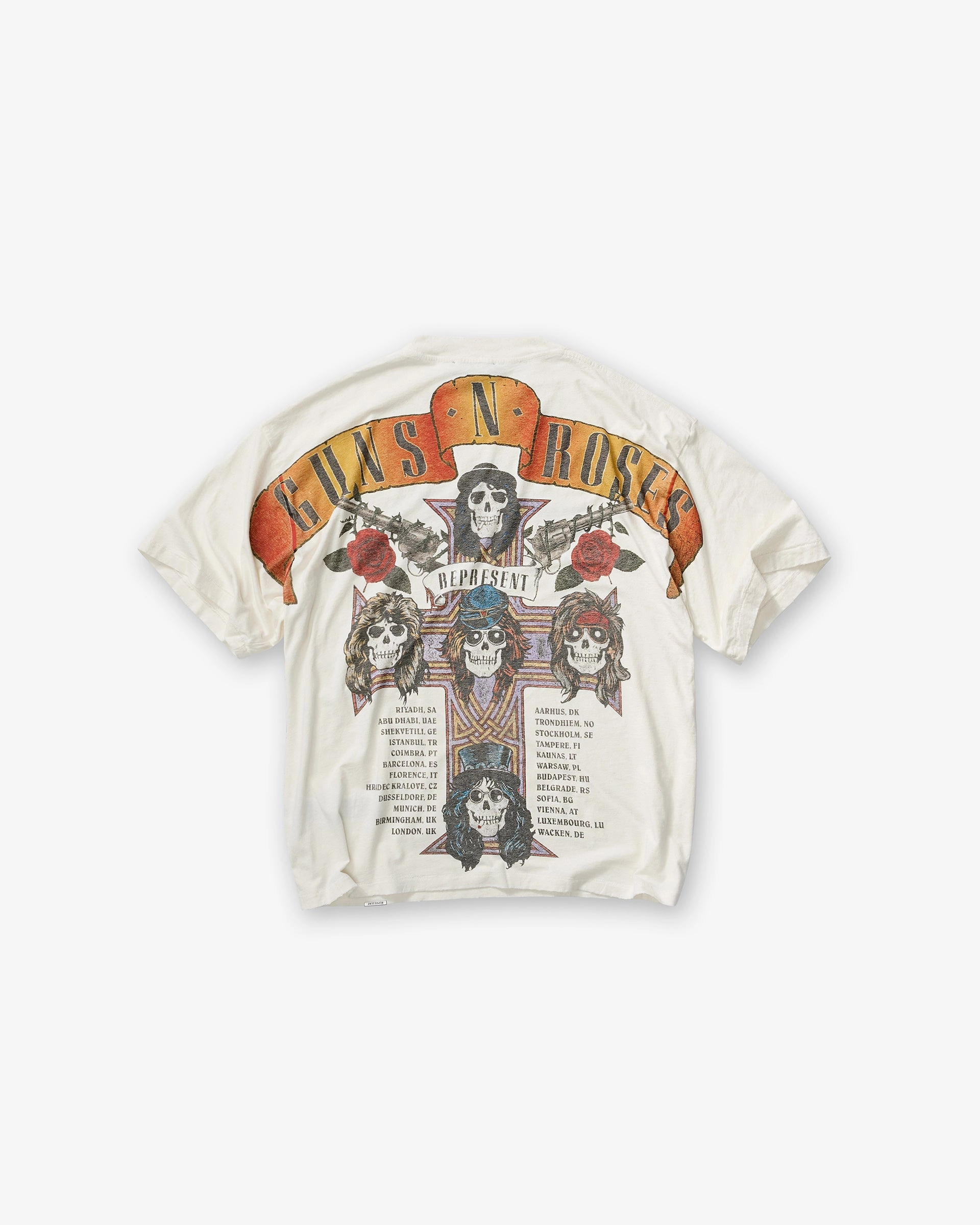 Street Smart Look TemperatureControl Fabric Represent X Guns N' Roses Tour T-Shirt - Flat White