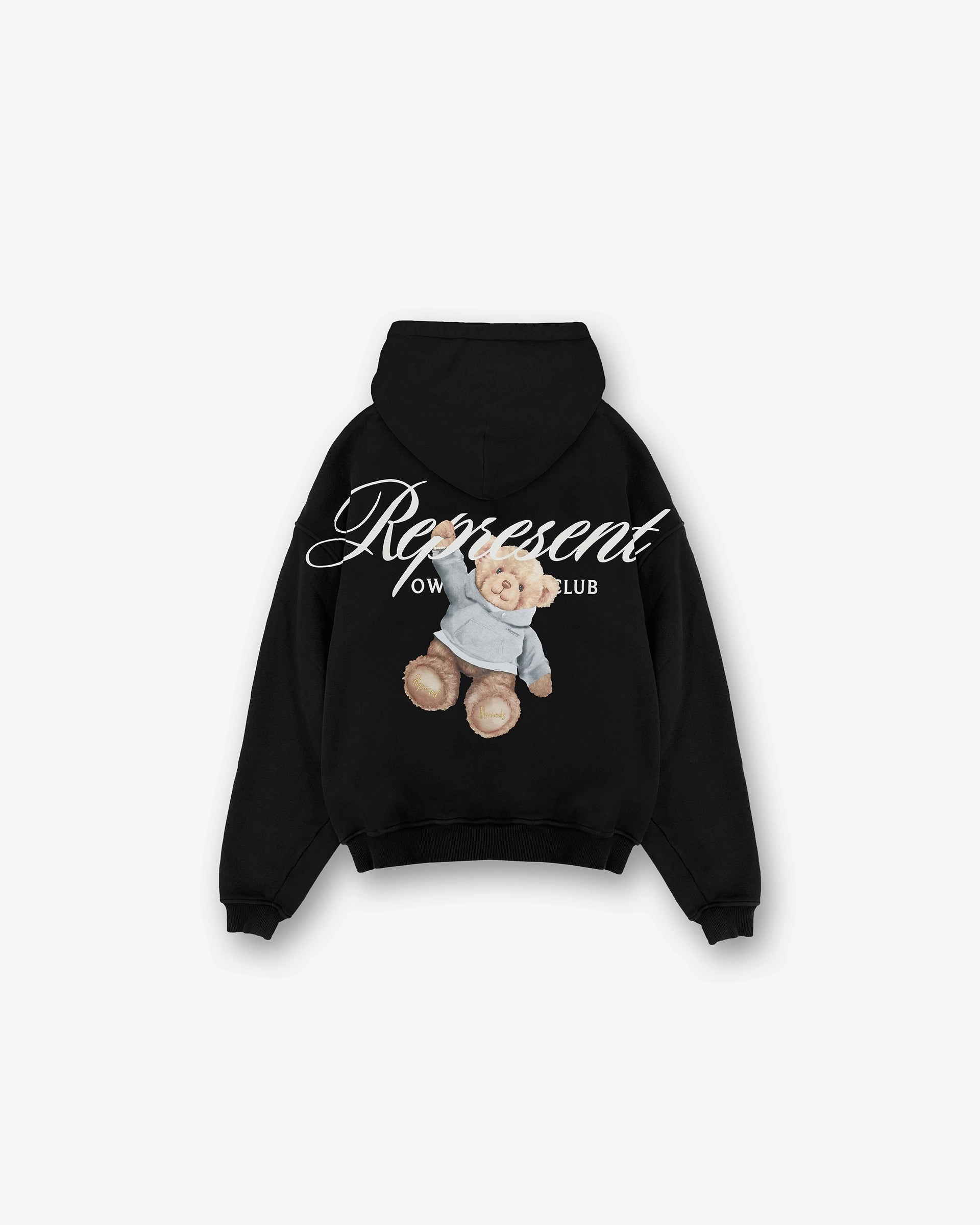 Represent X Harrods Bear Owners Club Hoodie - Jet Black Low Profile Design