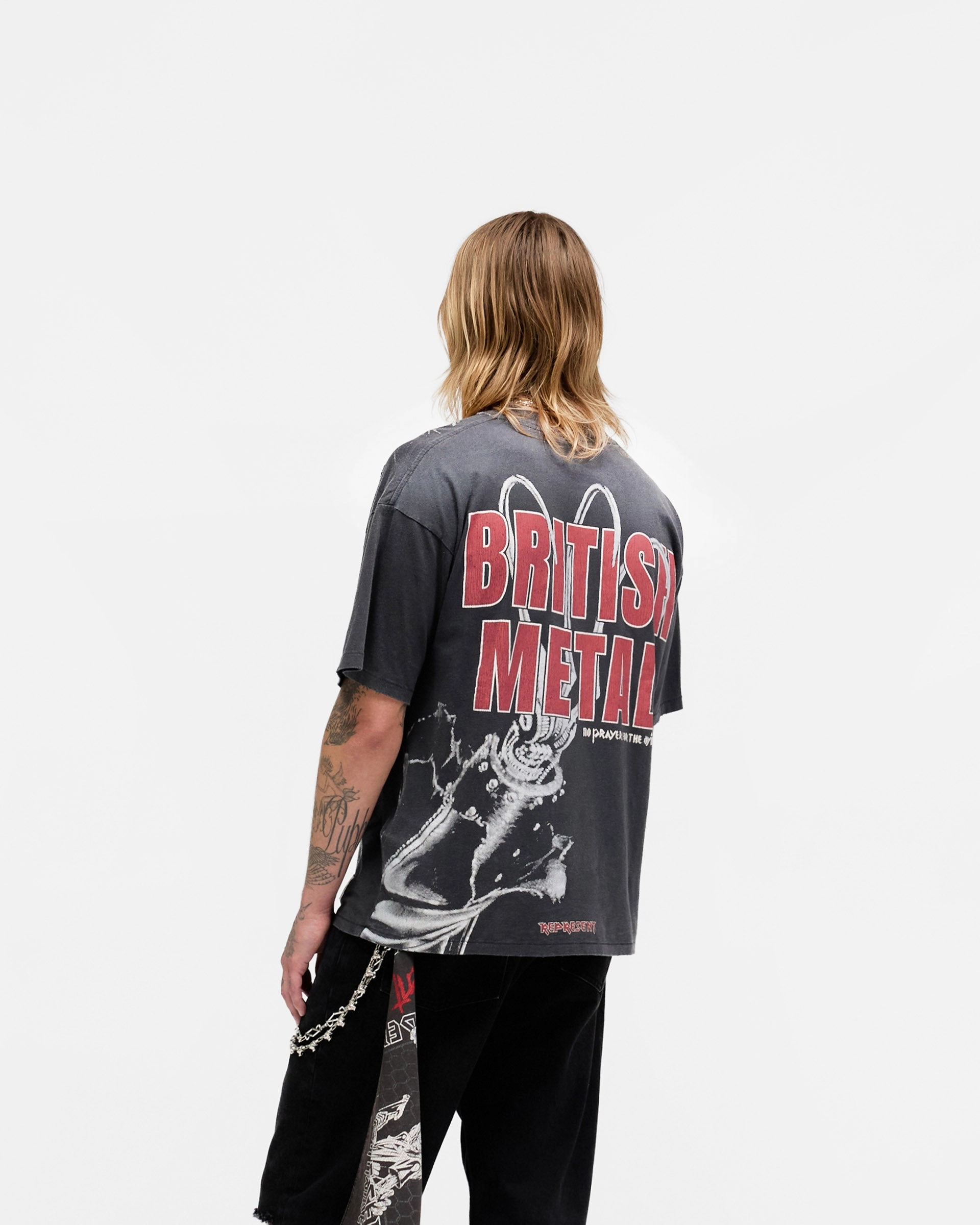 Represent X Iron Maiden British Metal T-Shirt - Stained Brown Denim combination