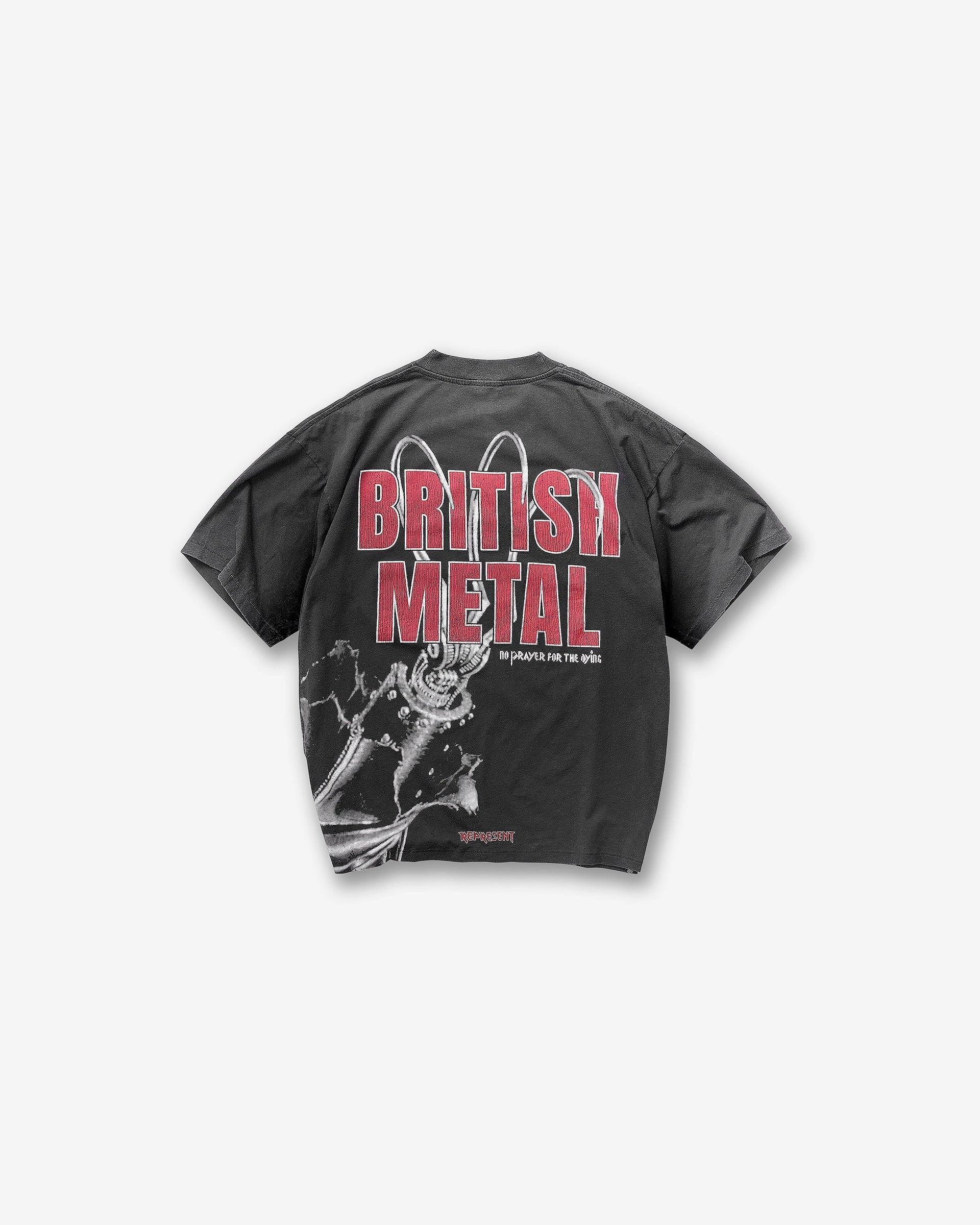 Represent X Iron Maiden British Metal T-Shirt - Stained Brown Stretch Jersey Knit