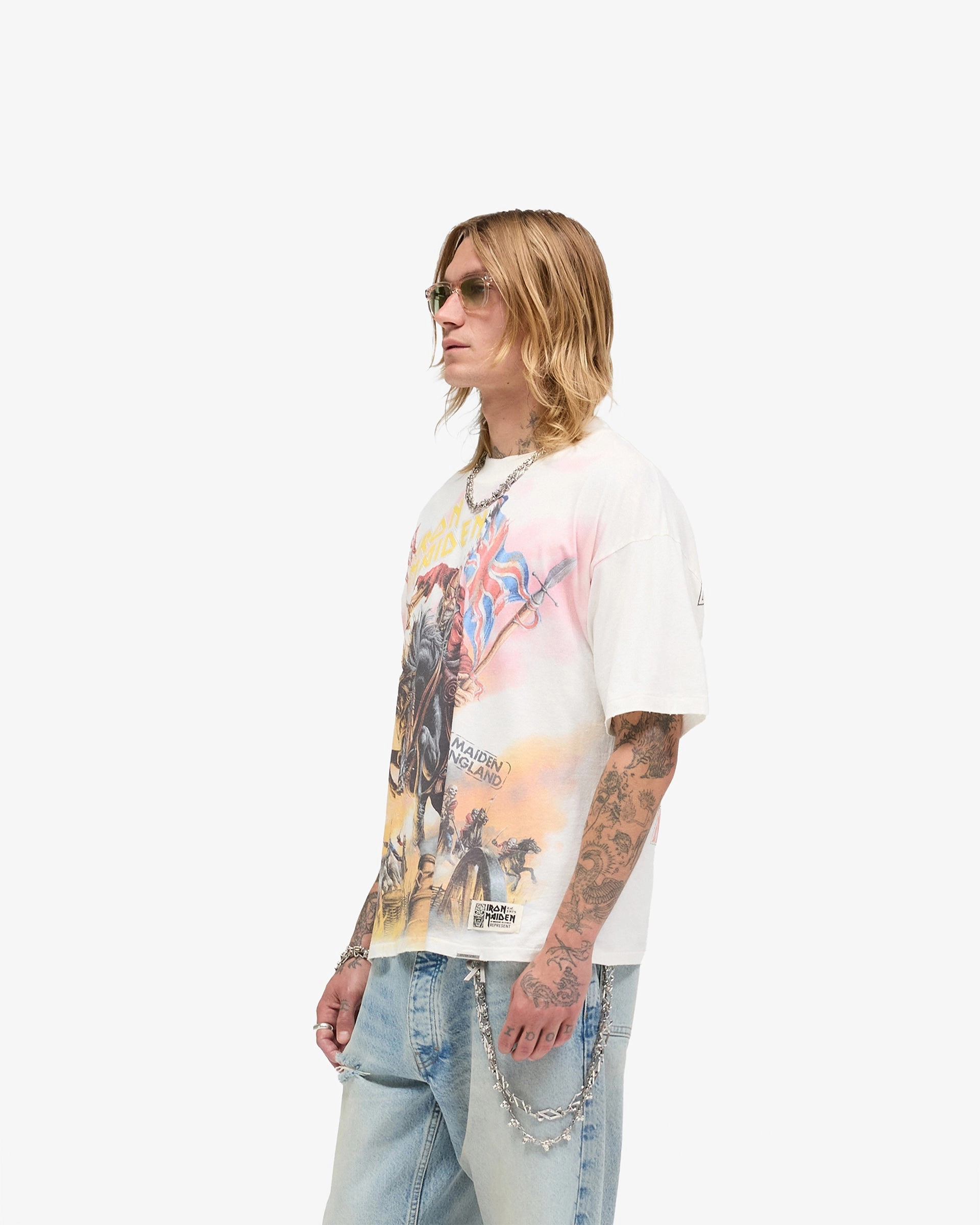 Performance Fit Perfect Layer Represent X Iron Maiden Steed T-Shirt - Flat White